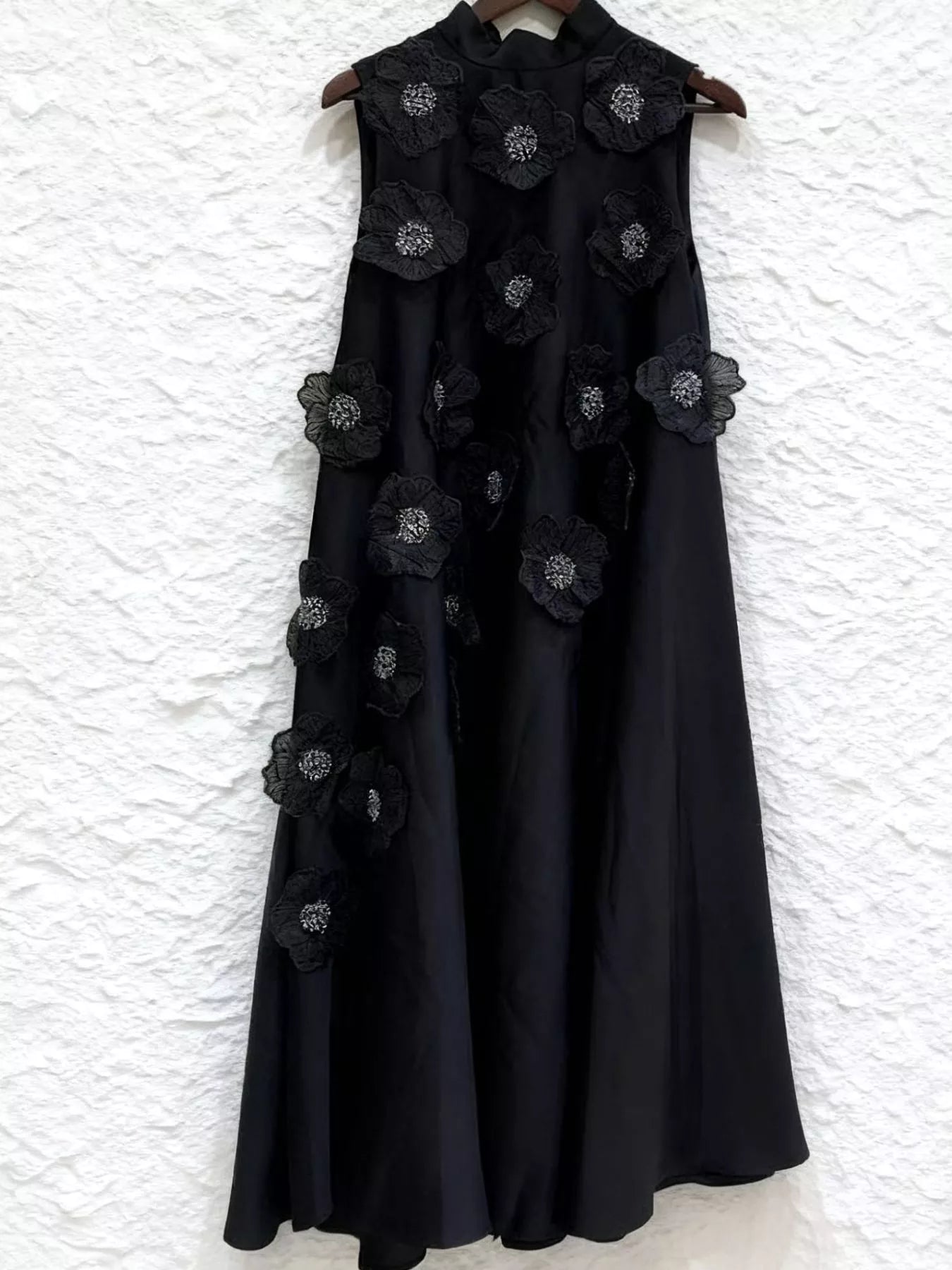 Floral maxi dress neckline detail