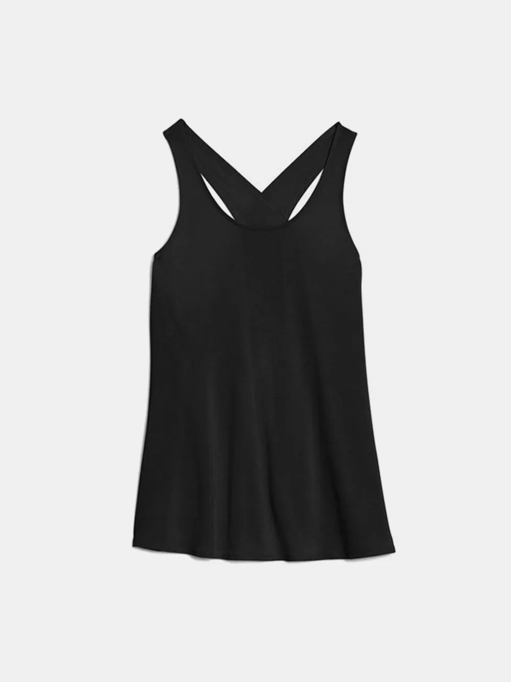 Scoop neck active tank in black