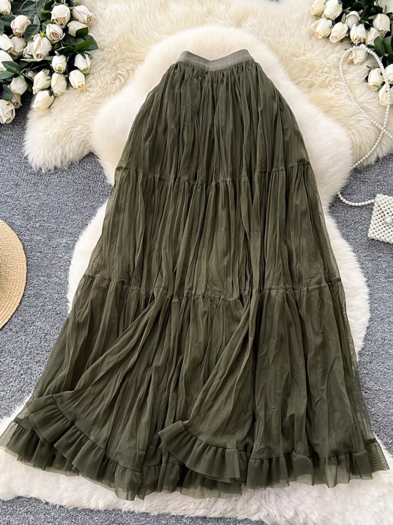 Tulle skirt styled with fitted top