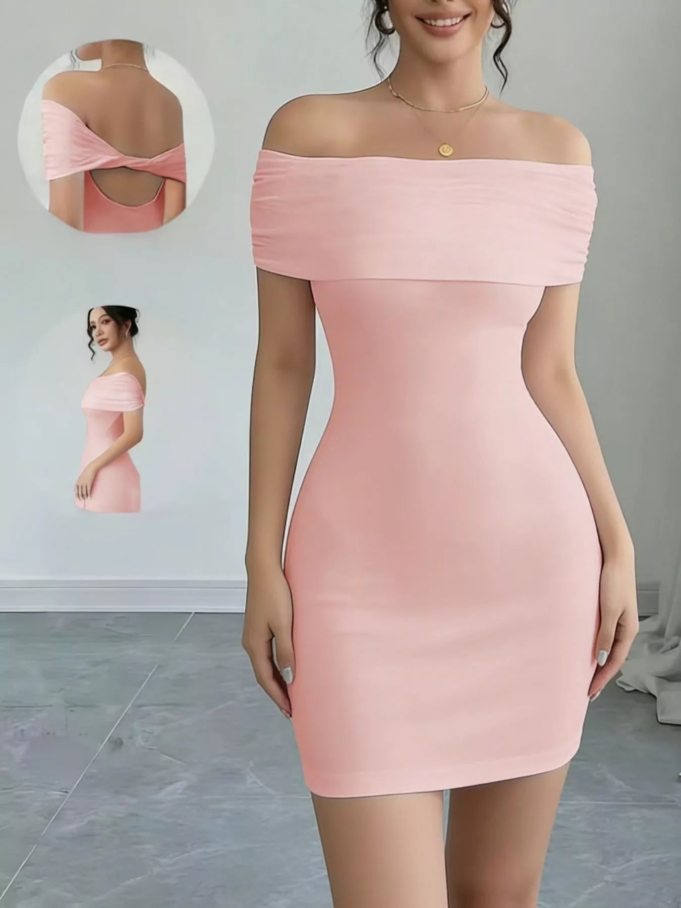 Burgundy bodycon mini dress styled look