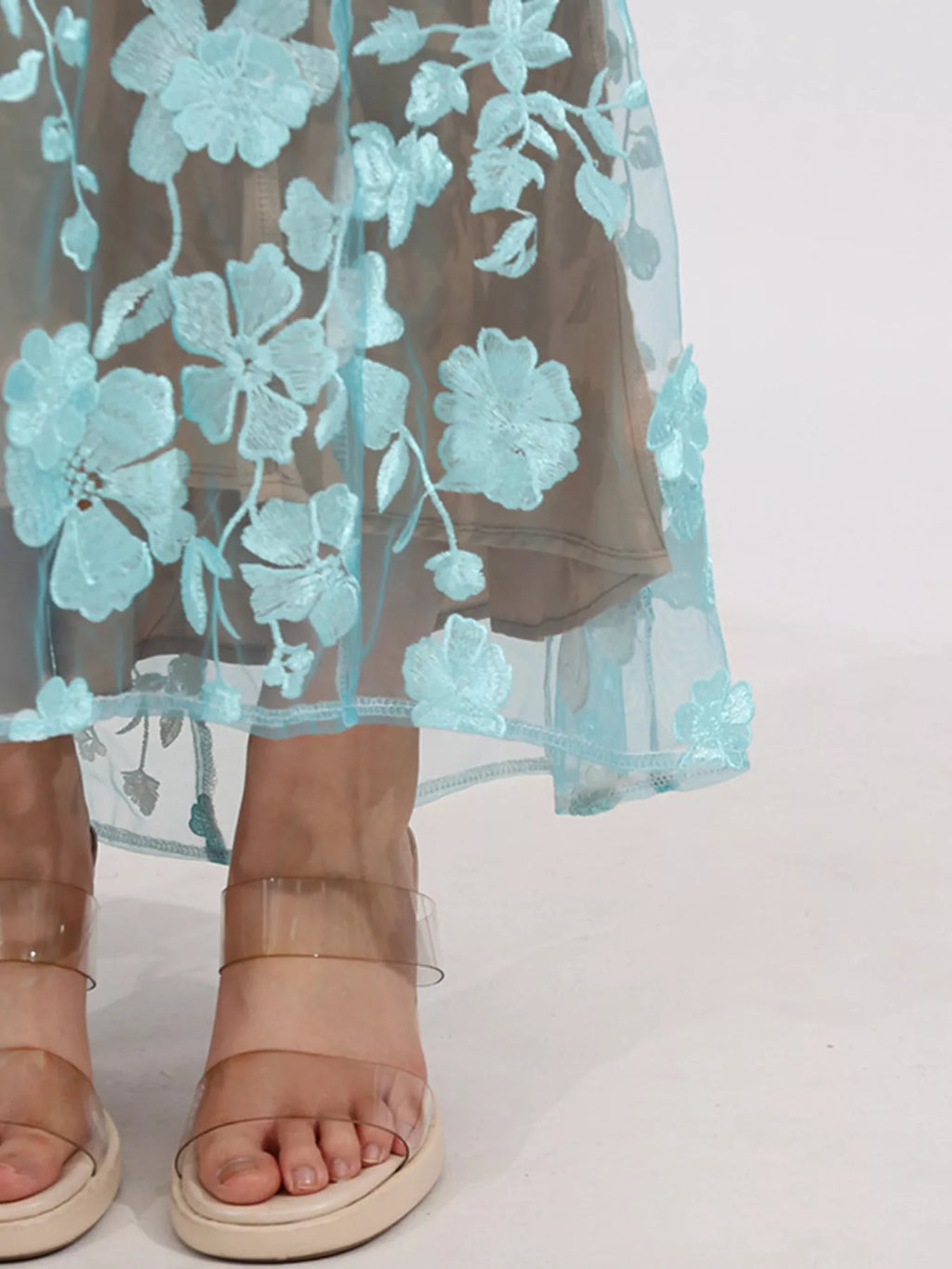 Floral embroidered maxi dress full outfit view