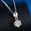 Moissanite sterling silver pendant necklace front view