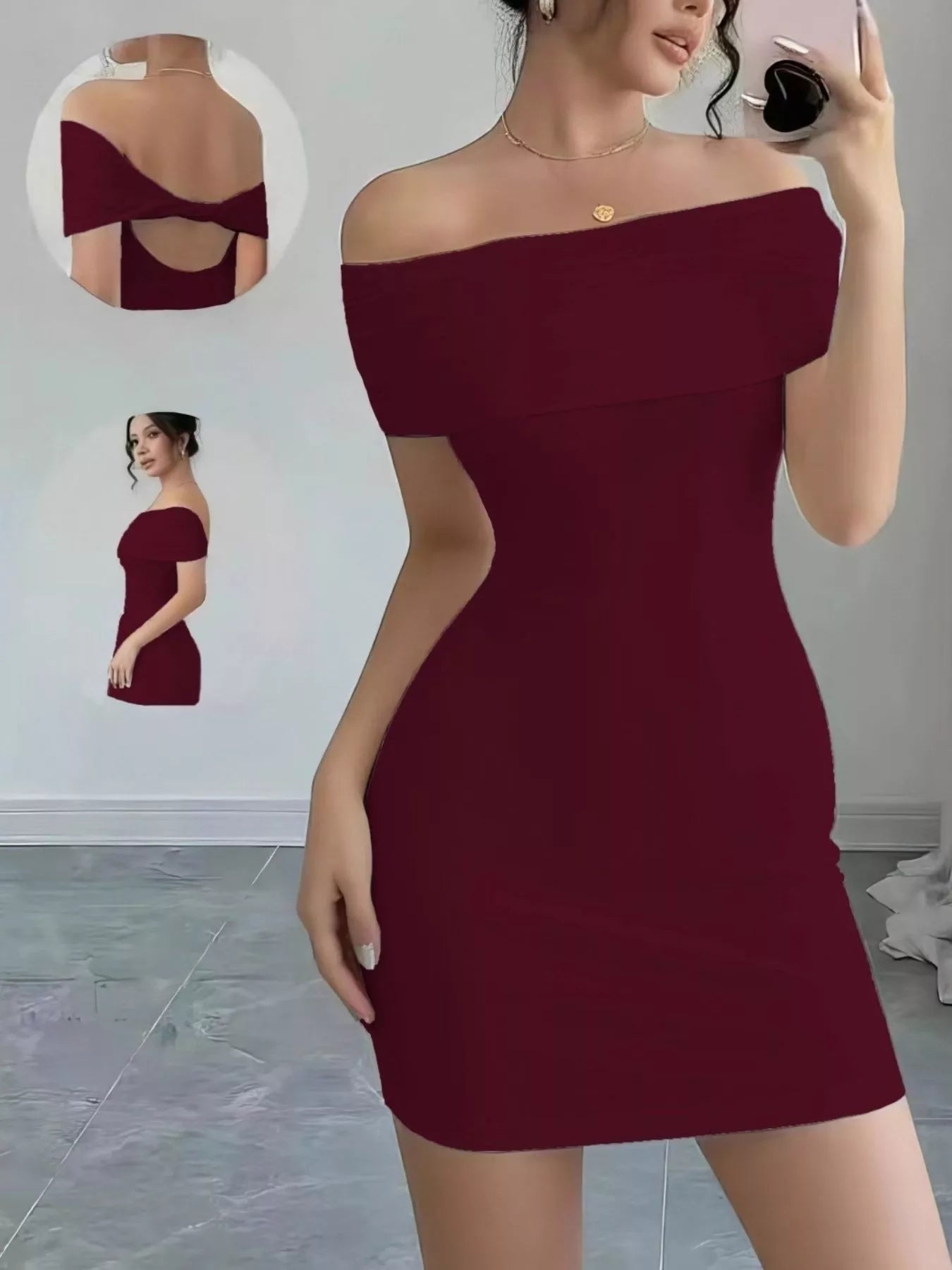 Off shoulder dress back view