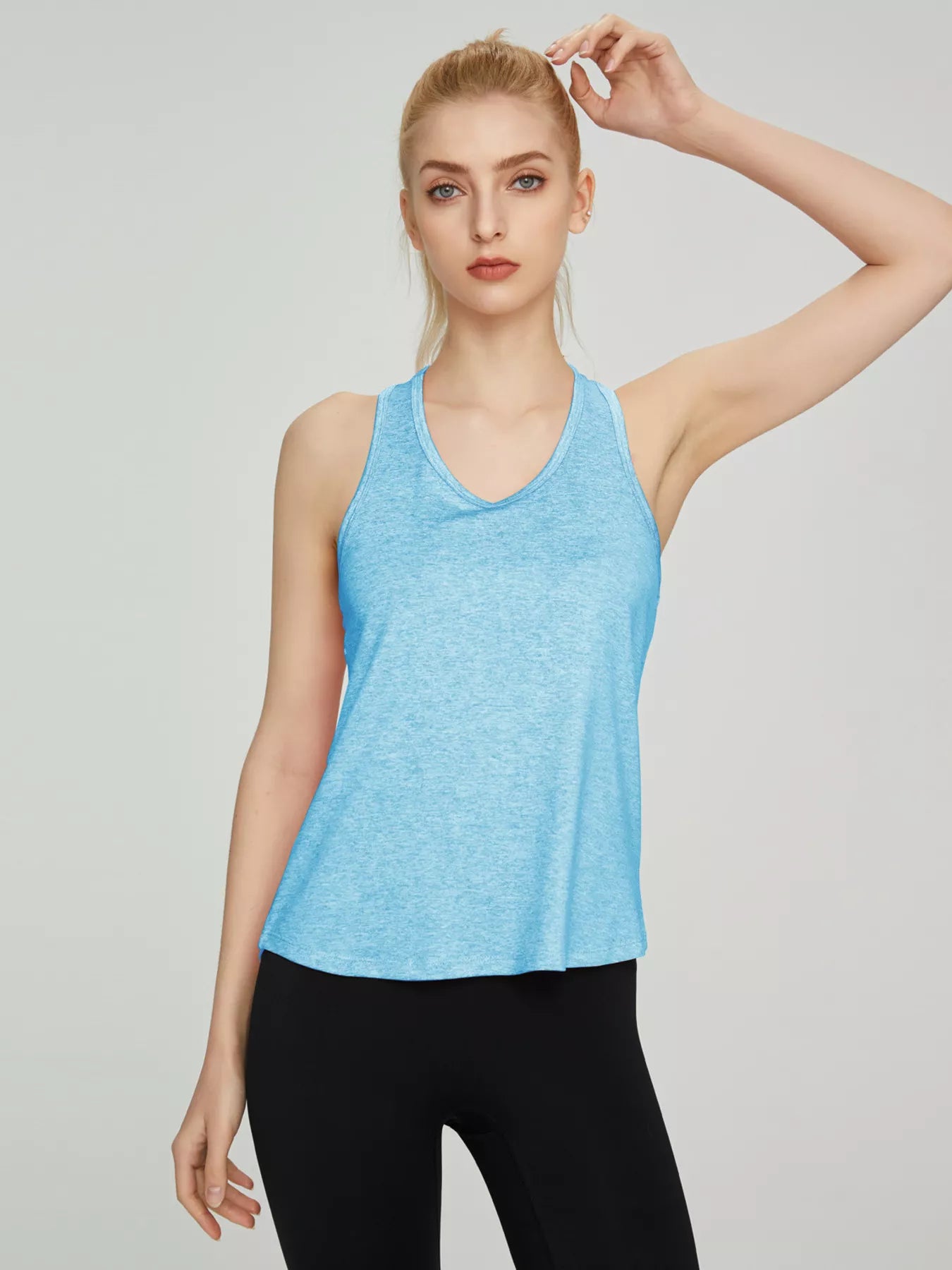 Active tank top moisture wicking fabric detail