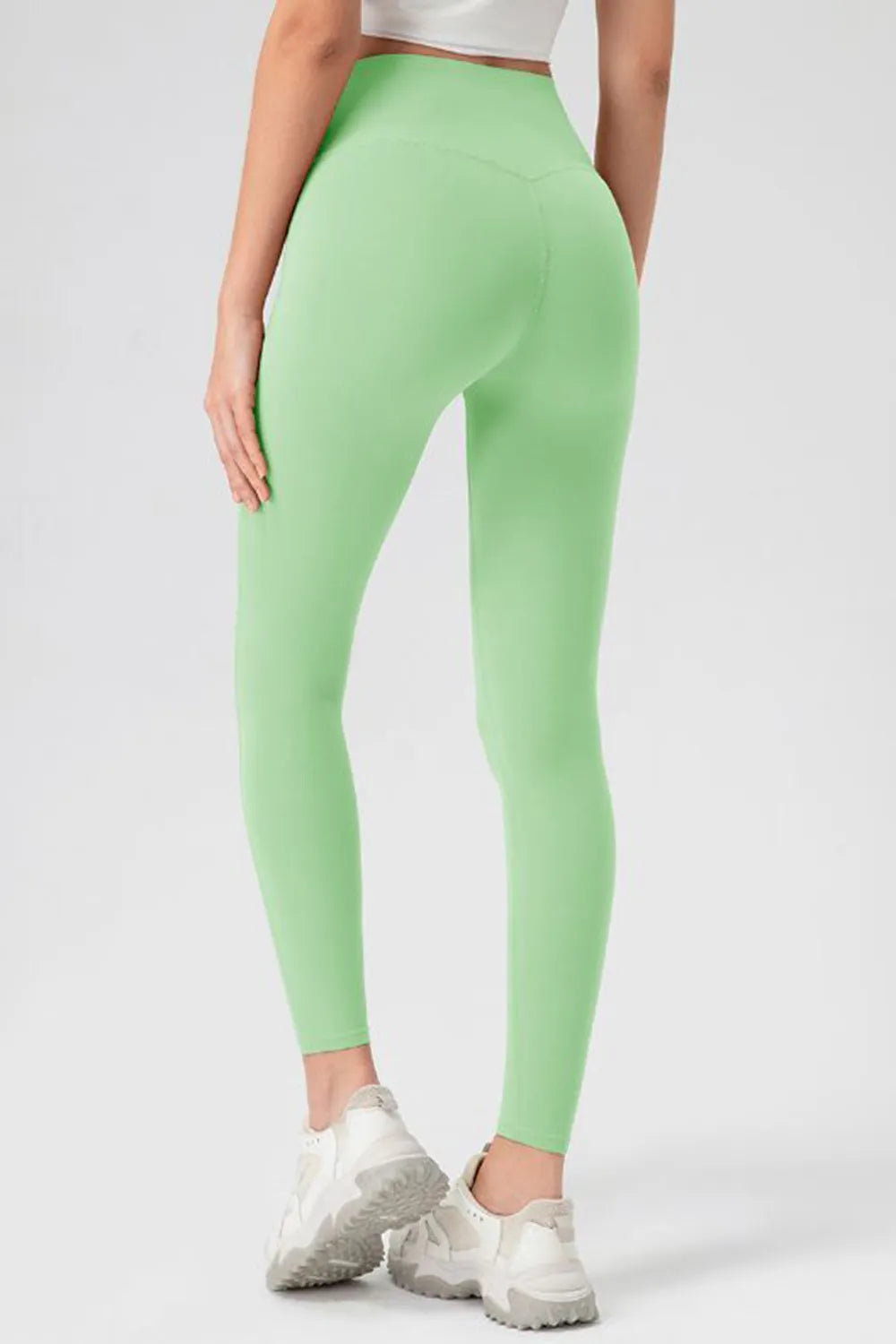 High waist skinny active pants in light blue