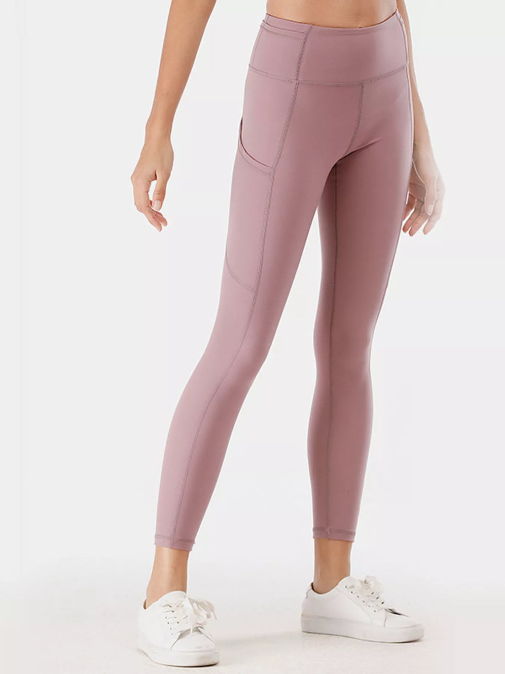 Dusty pink workout leggings front view