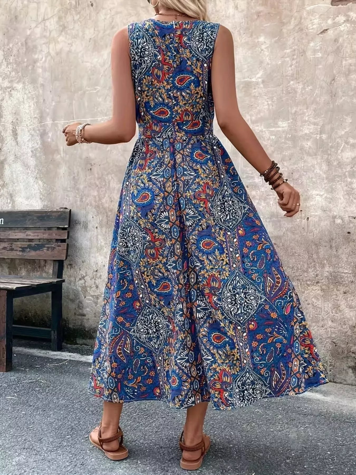 Paisley romper styled for summer outing