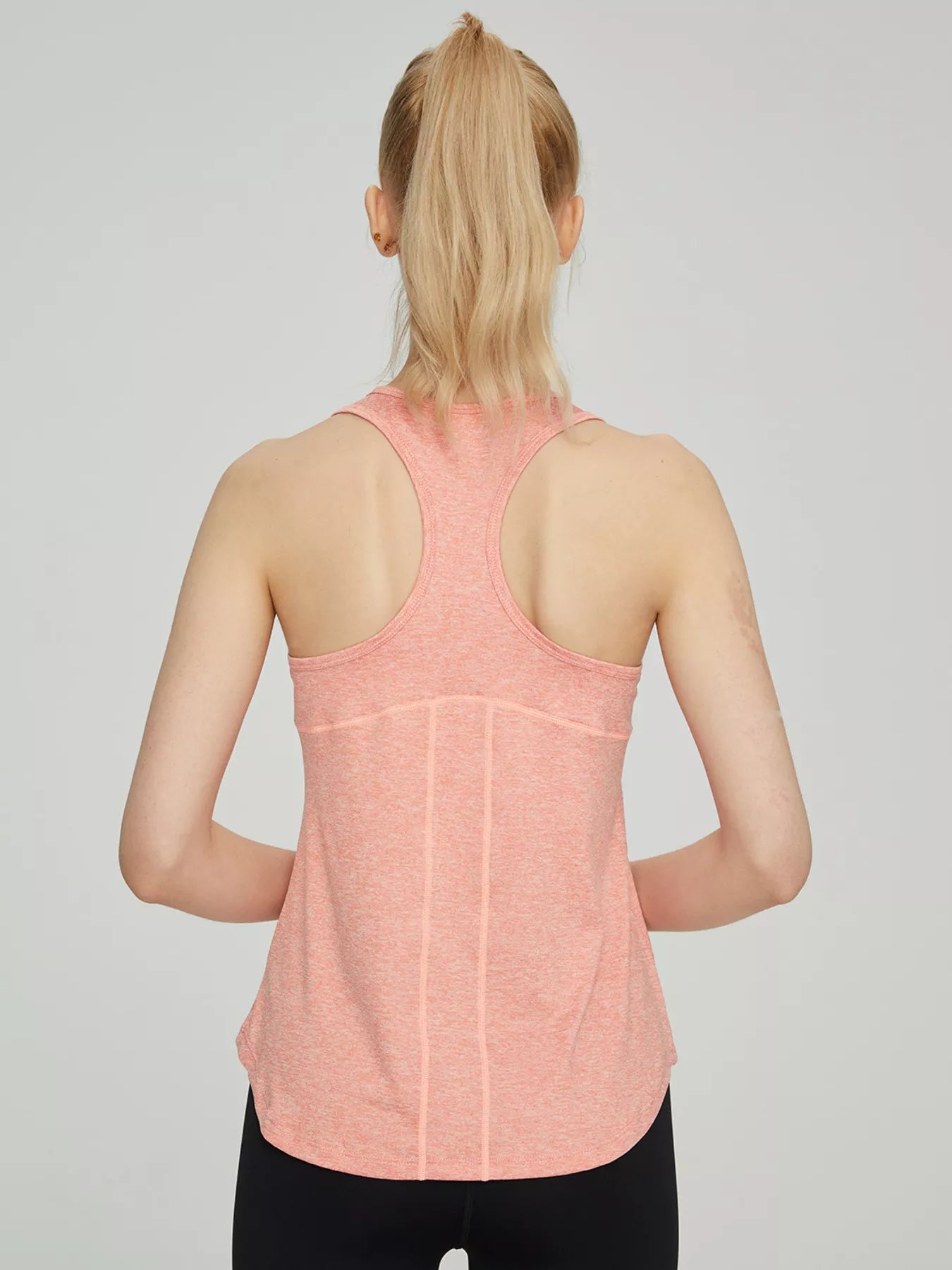 Khaki quick drying tank top back view