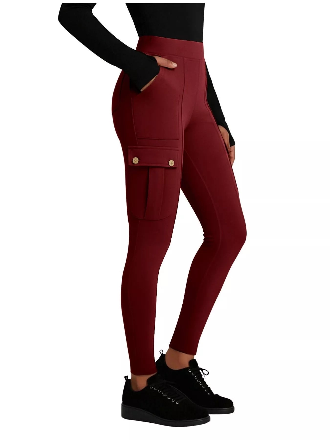 High waist active pants side view