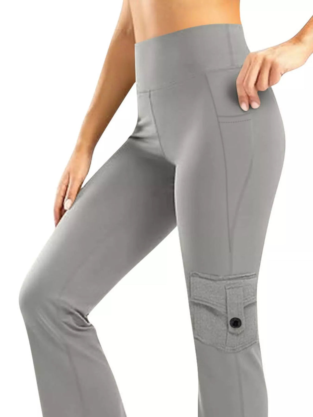 High waisted activewear leggings side profile
