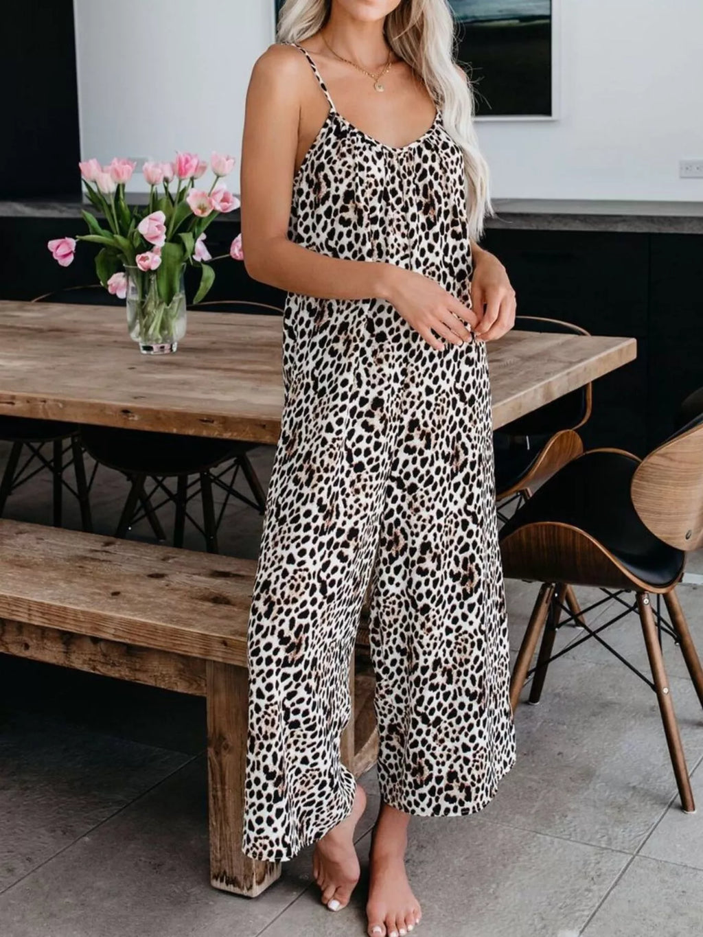 Tie dye jumpsuit in gray green wash