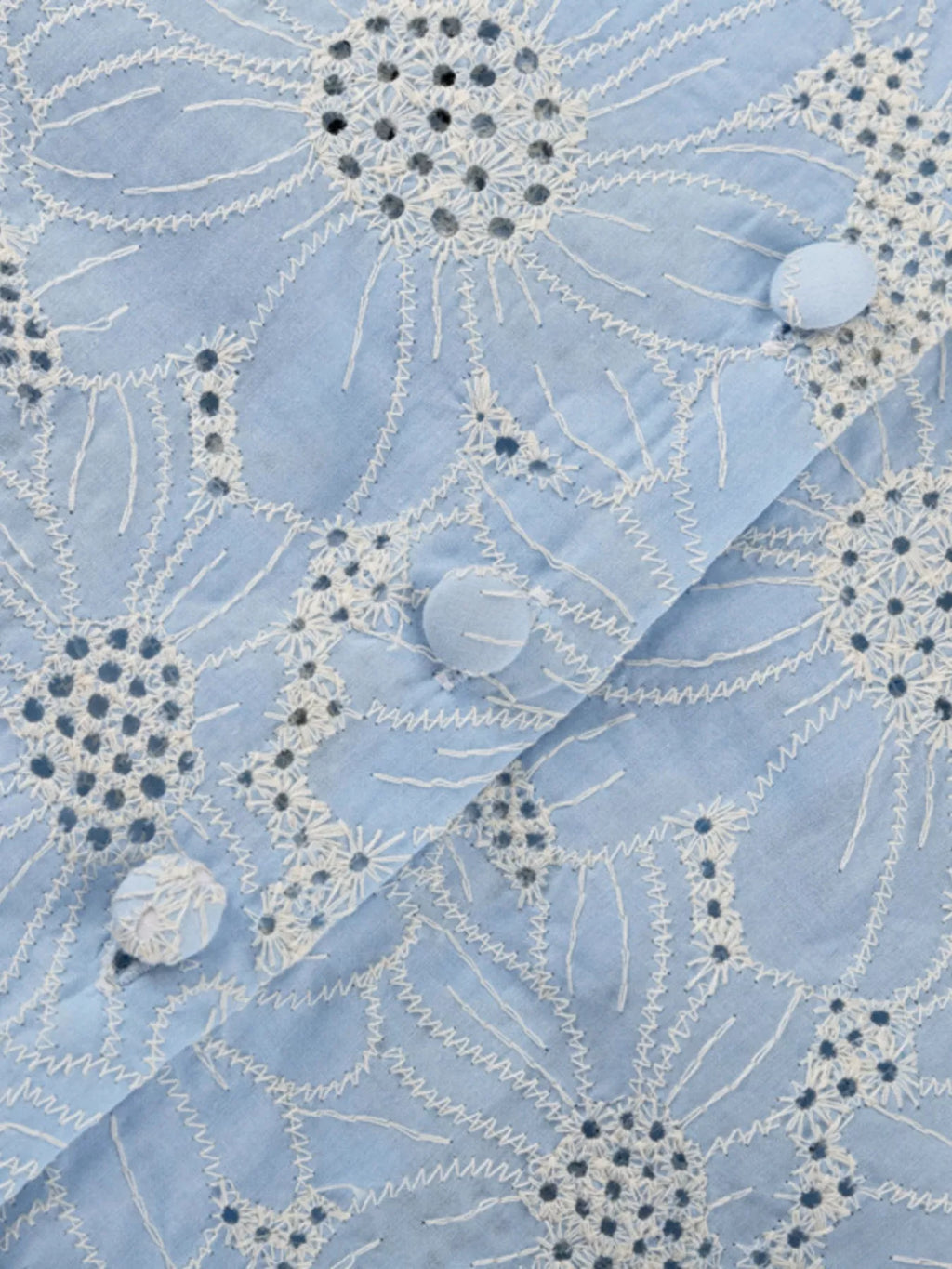 Eyelet embroidered blouse styled outfit