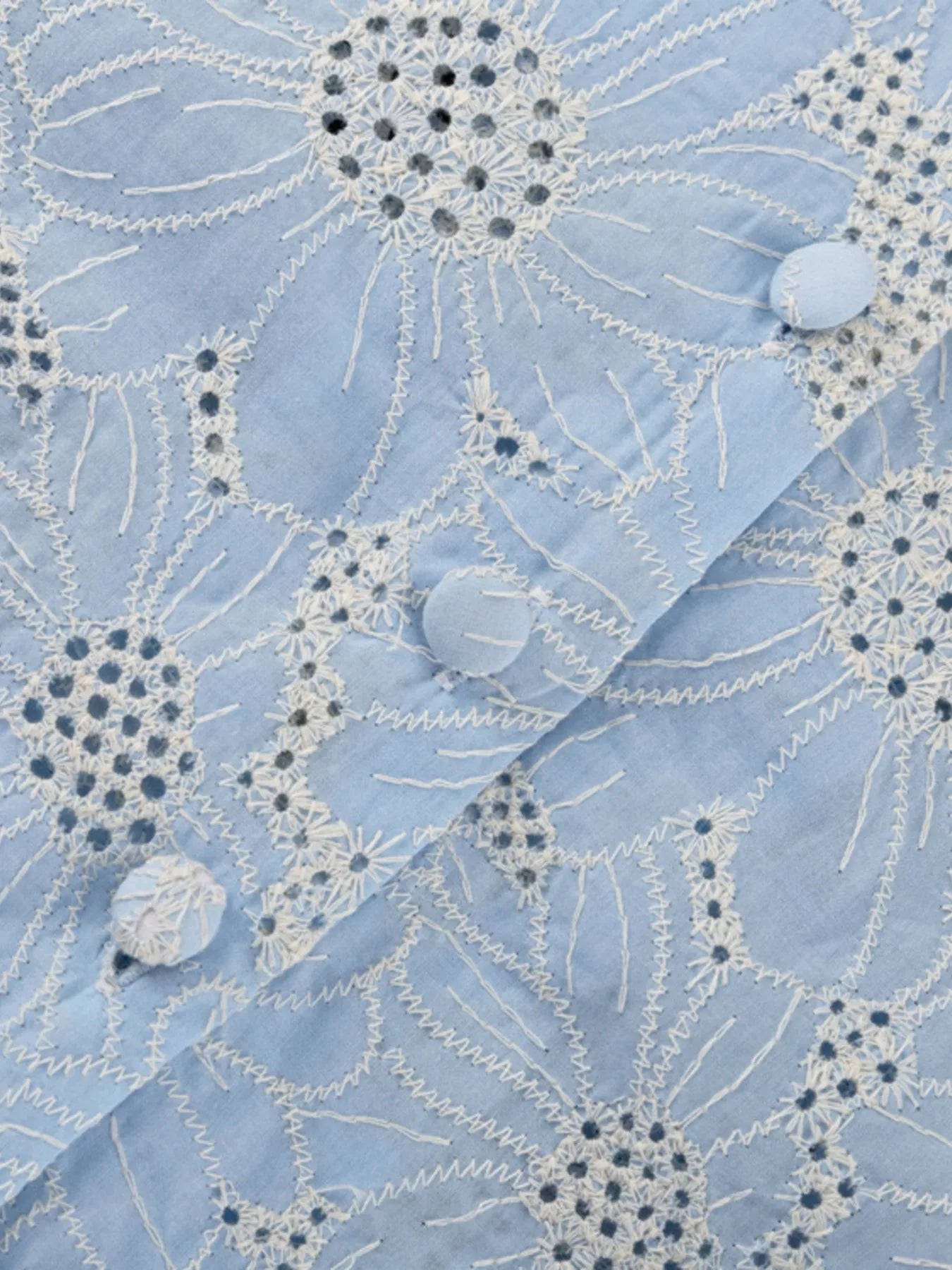 Eyelet embroidered blouse styled outfit
