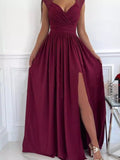 High slit detail on lace maxi dress