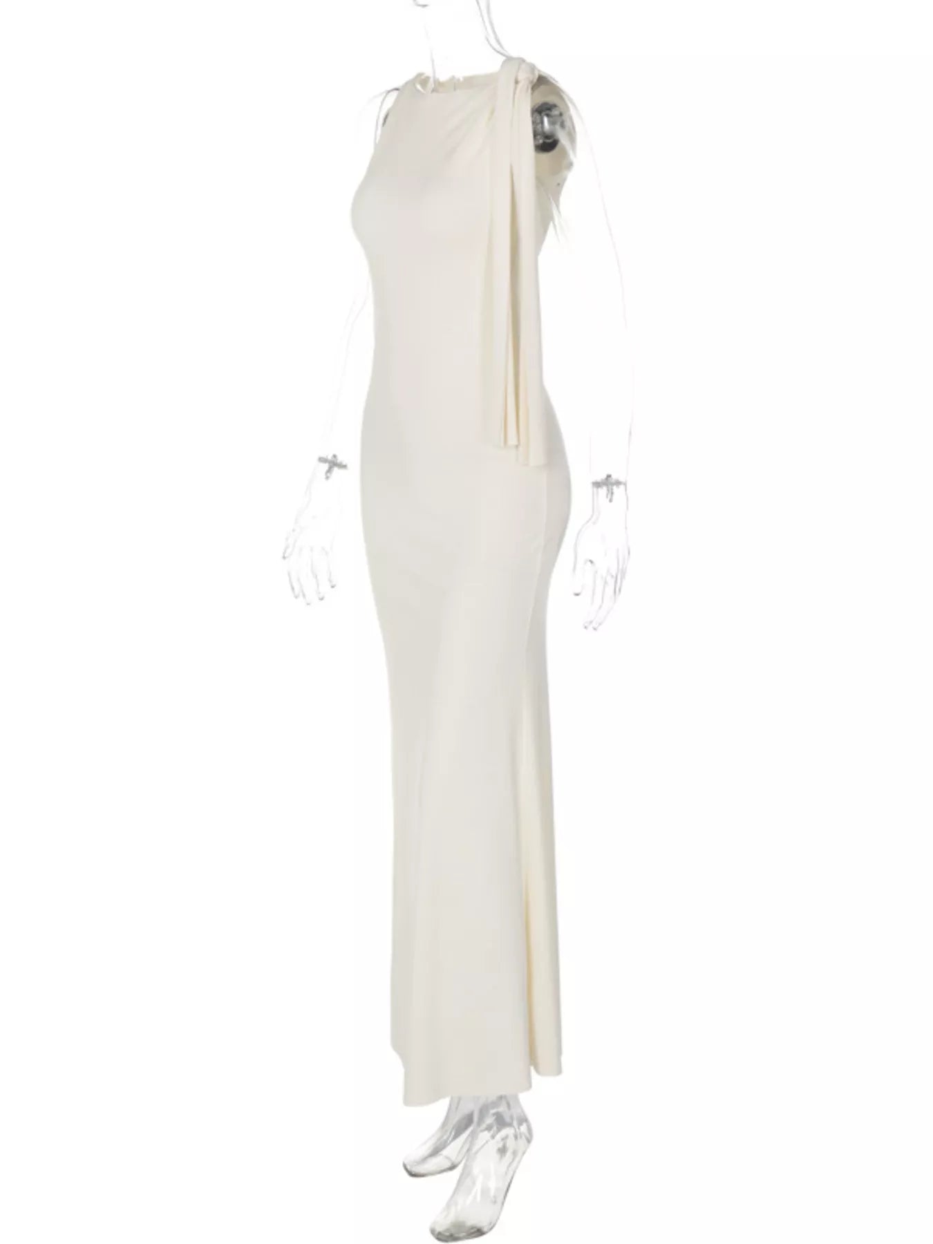 Draped maxi dress full length view