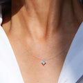 1 carat moissanite sterling silver pendant necklace front view