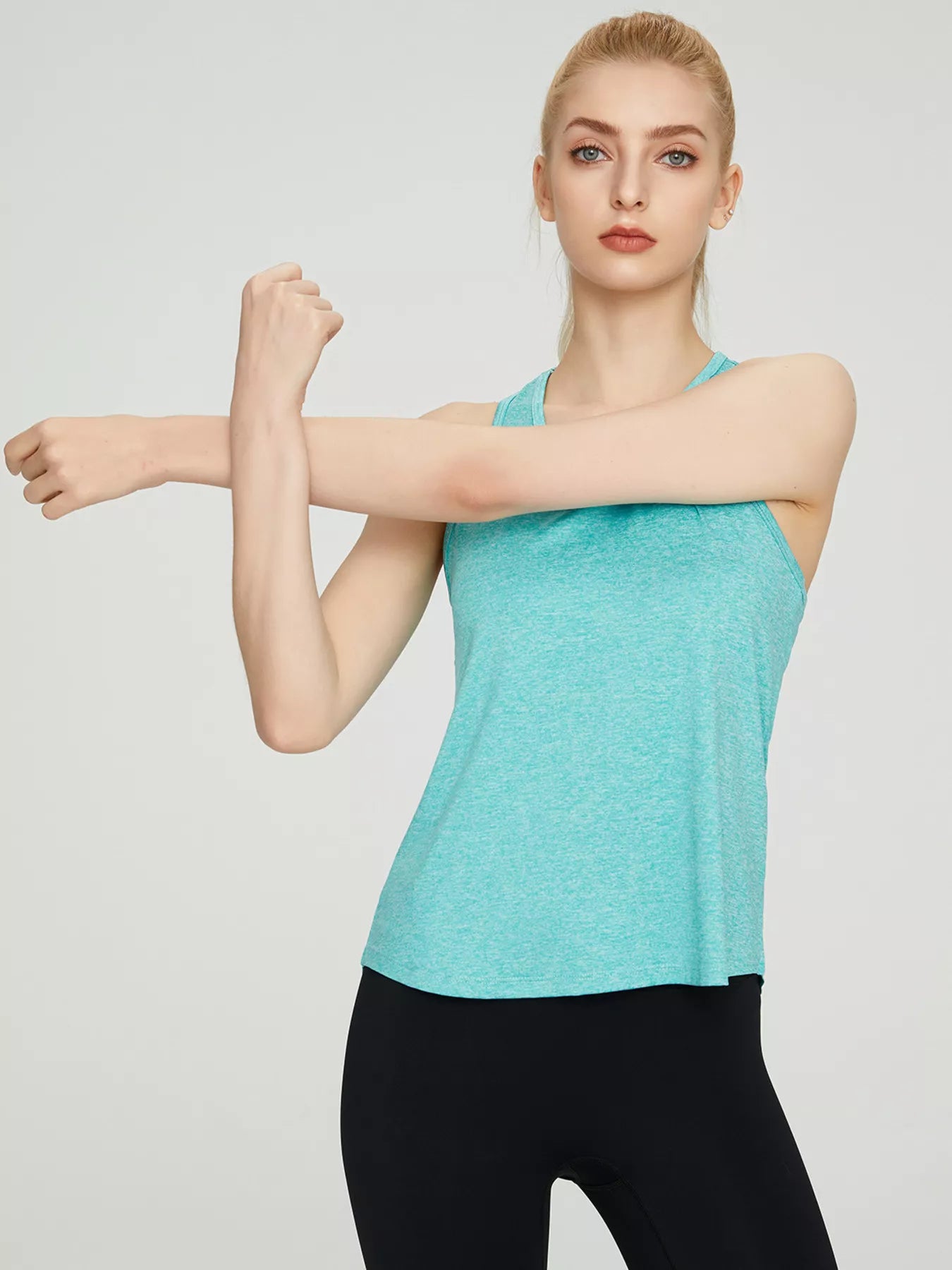 Watermelon pink active tank top front view