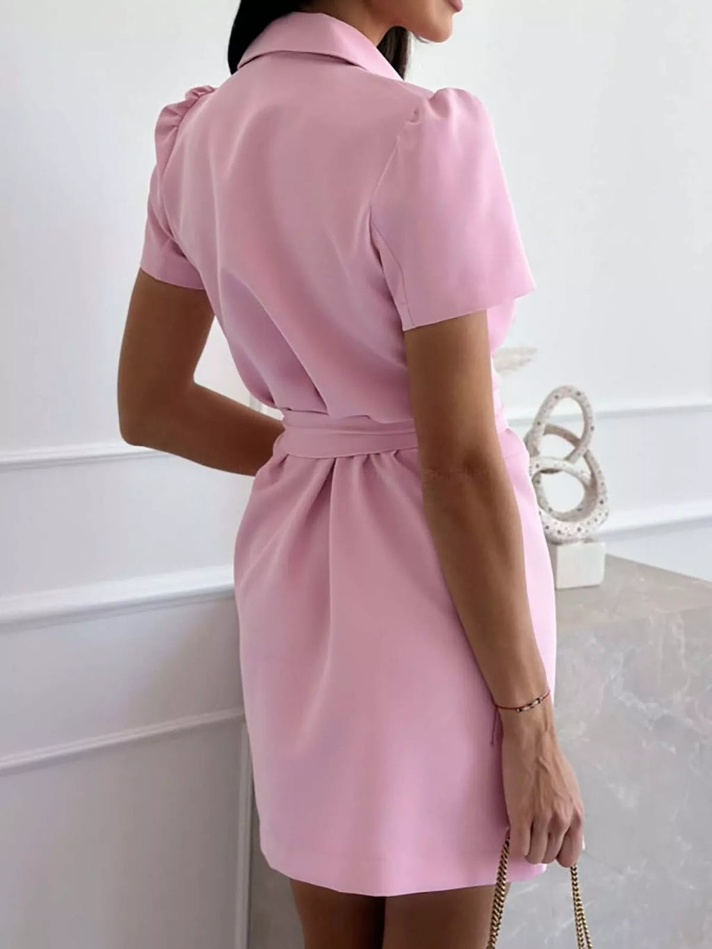 Blazer dress hemline detail