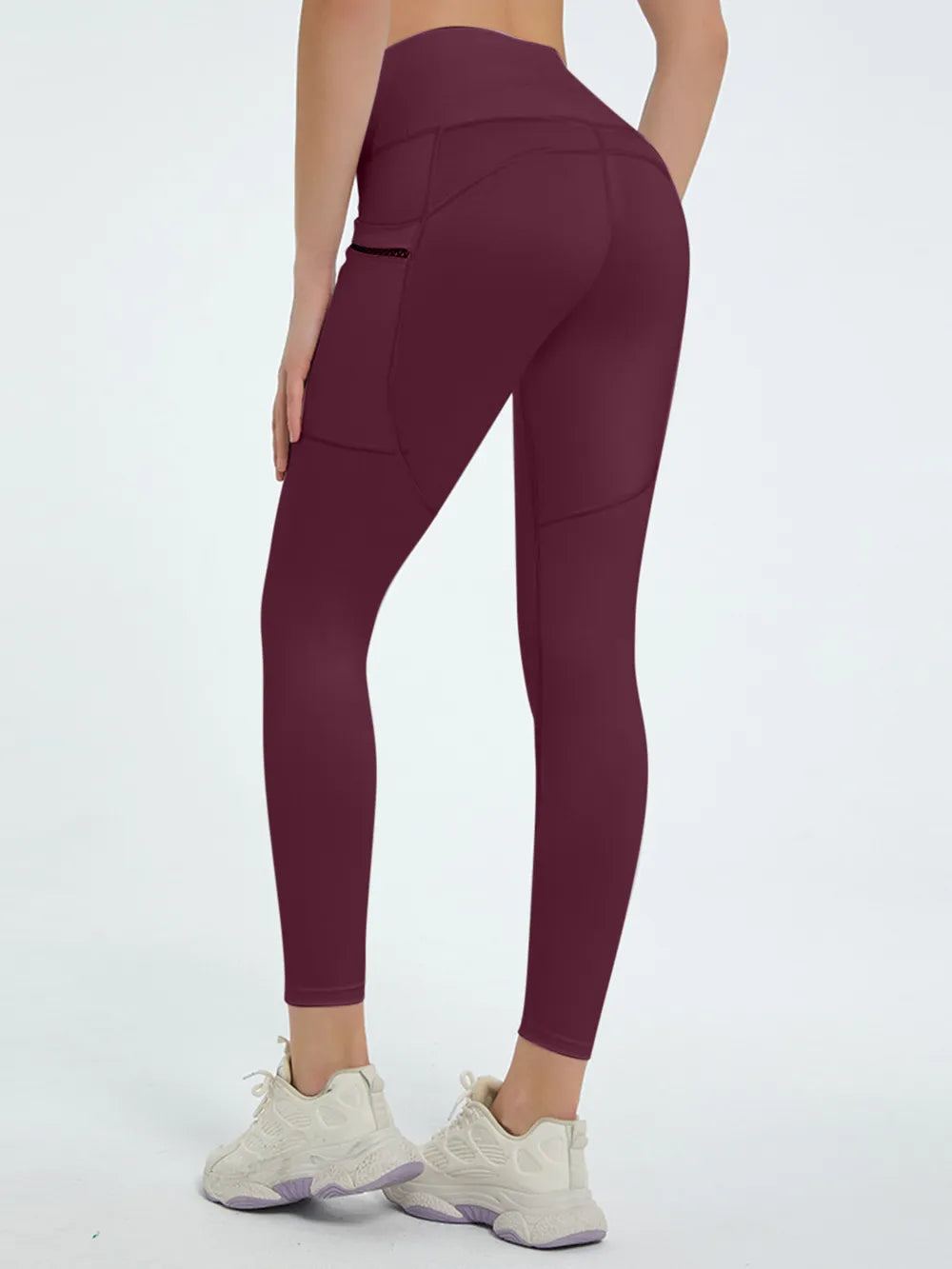Womens high waist active leggings fabric texture