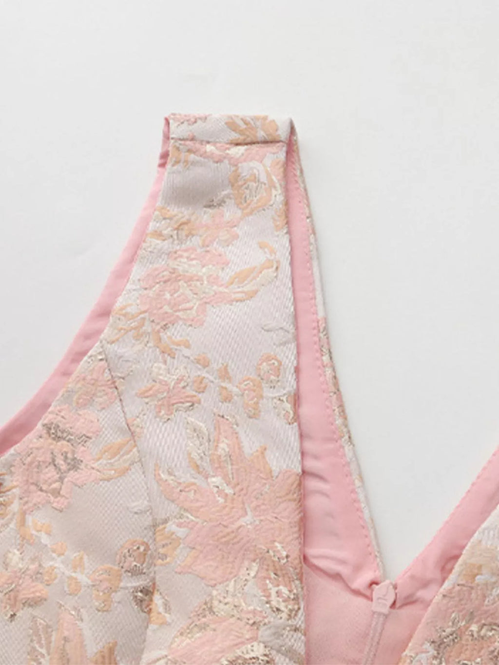 Floral midi dress side view on model