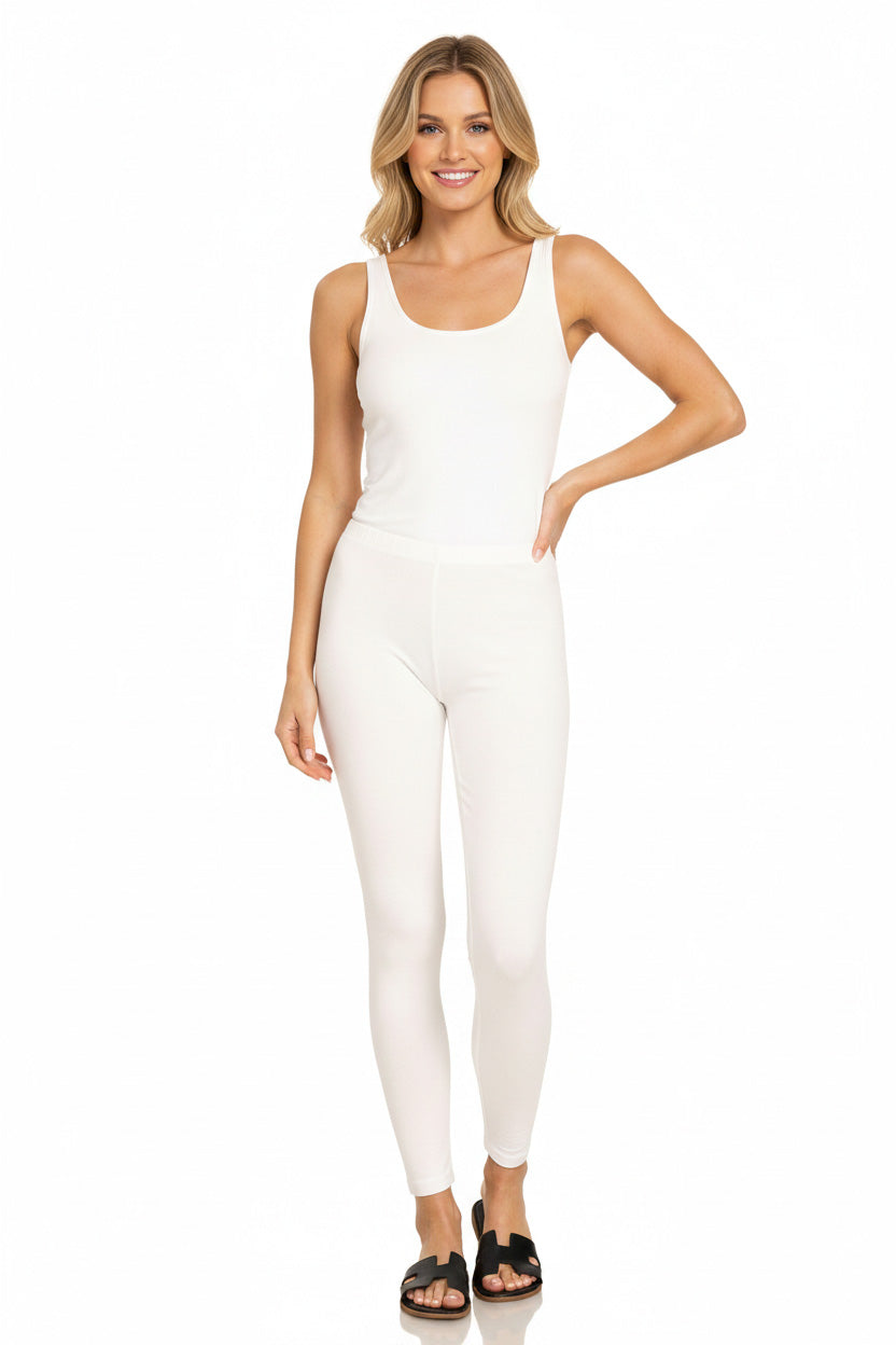 Cotton leggings fabric and fit detail