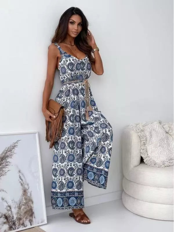 Spaghetti strap jumpsuit back view