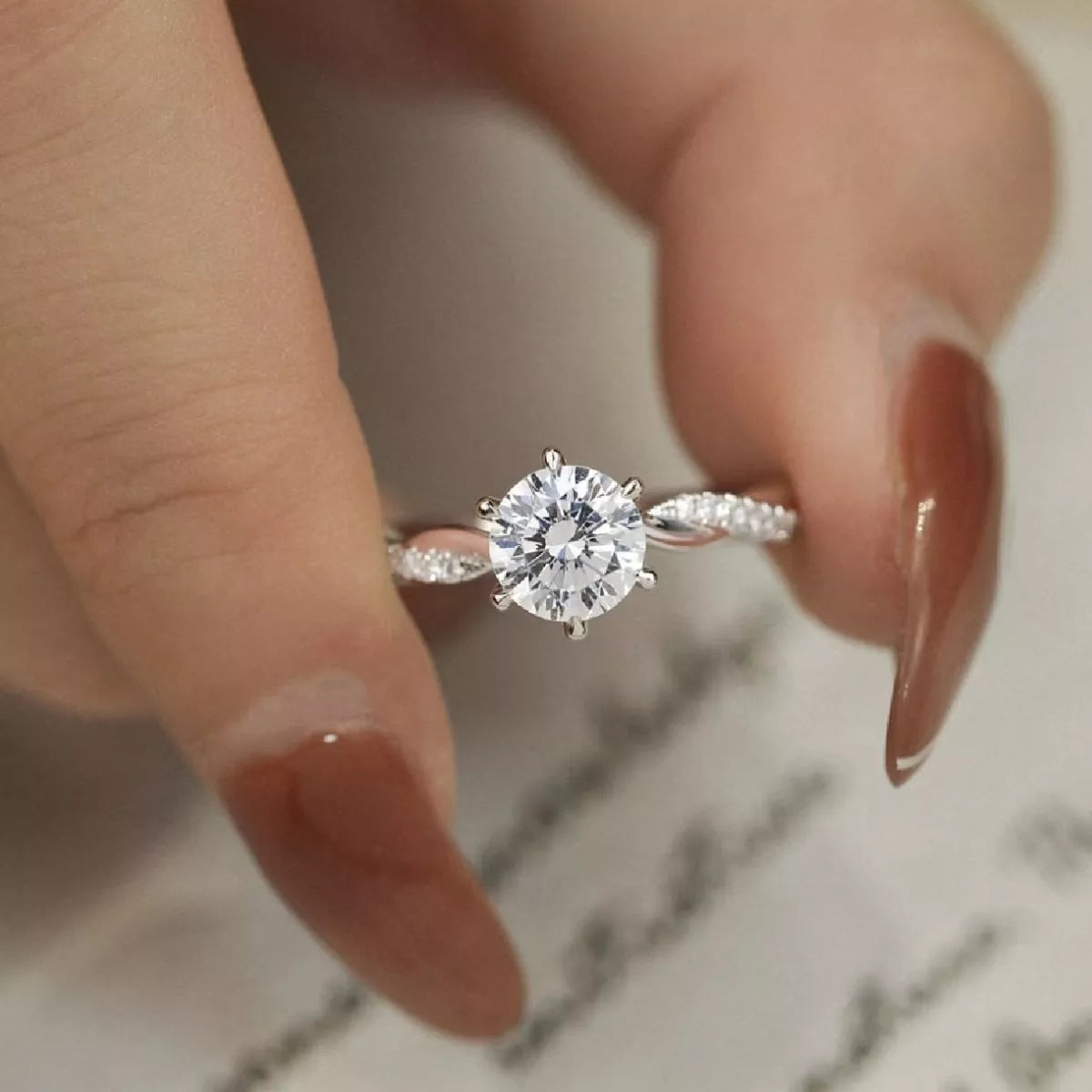 Adjustable silver ring open band view
