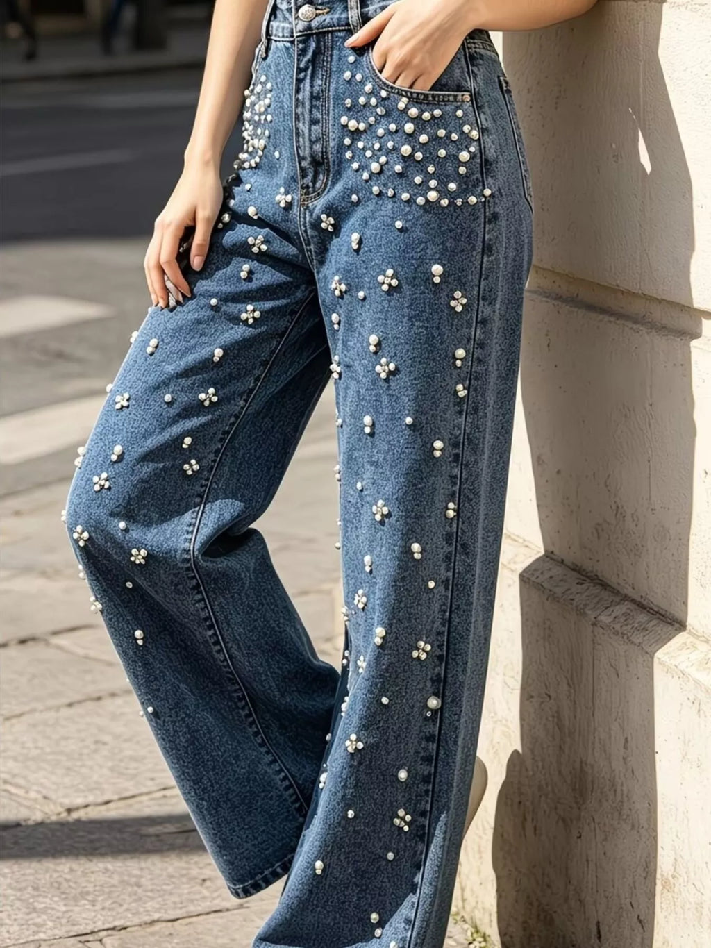 Embellished jeans styled outfit view
