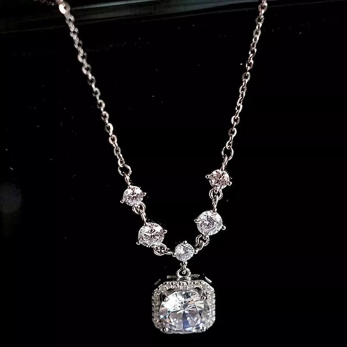 Sterling silver moissanite necklace styled look