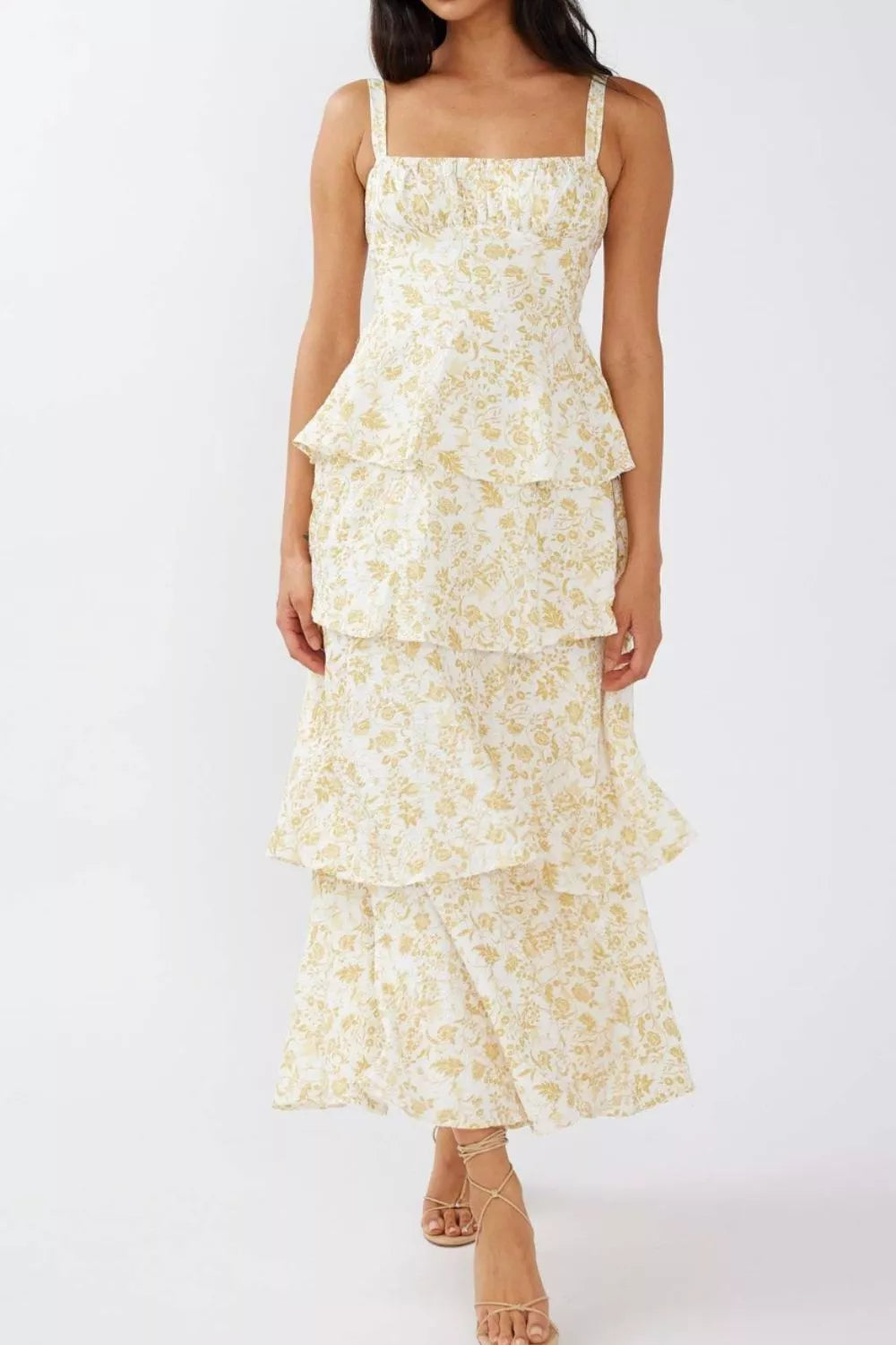 Summer floral maxi dress styled look