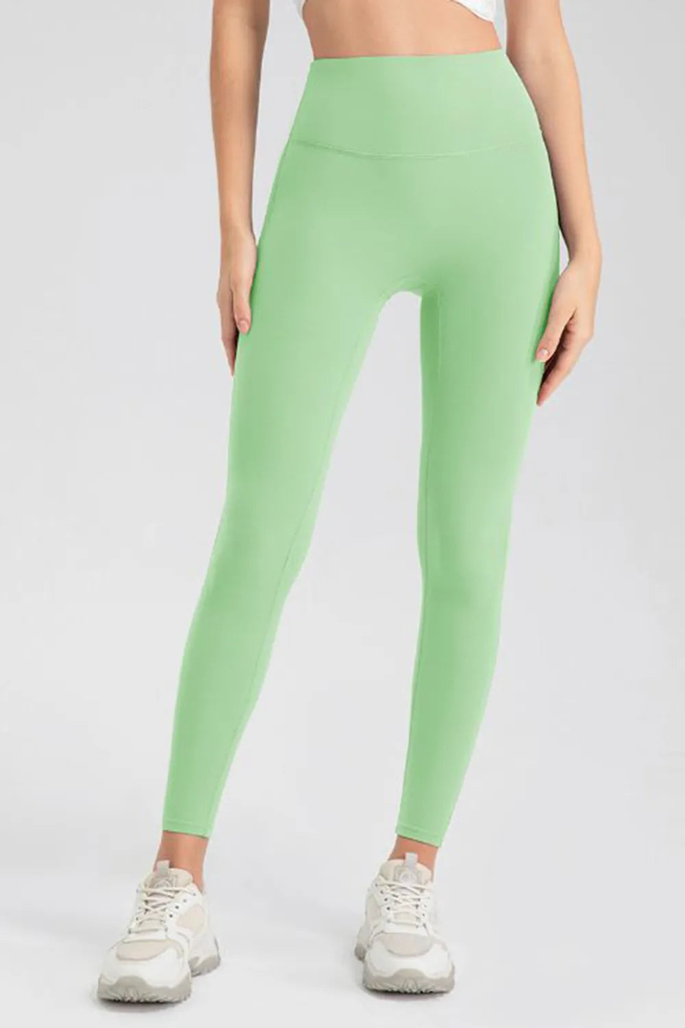 High waist skinny active pants in yellow