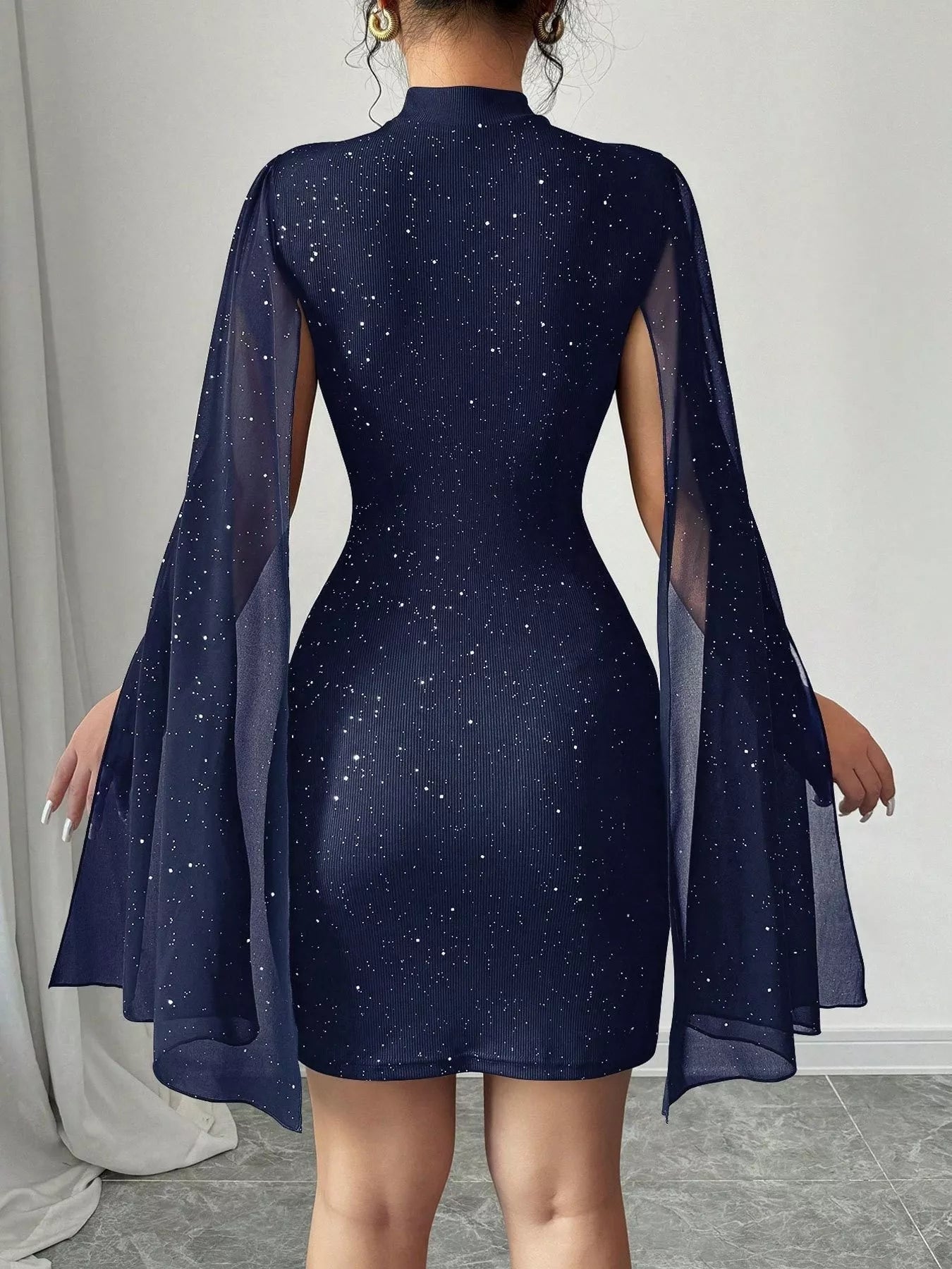 Cutout mini dress in navy front view
