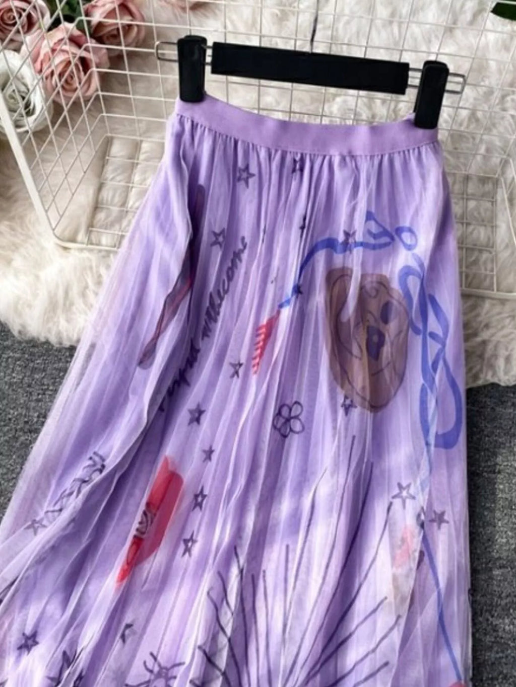 Floaty tulle midi skirt movement shot