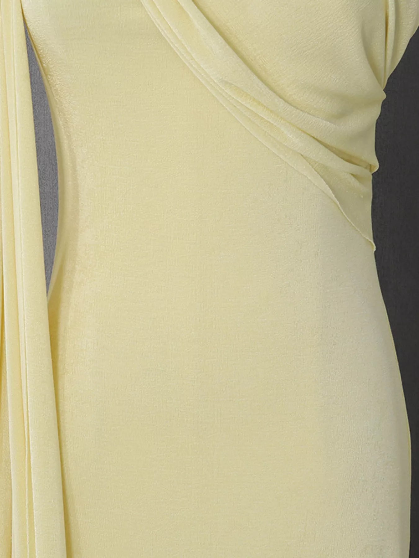 Yellow maxi dress draping detail