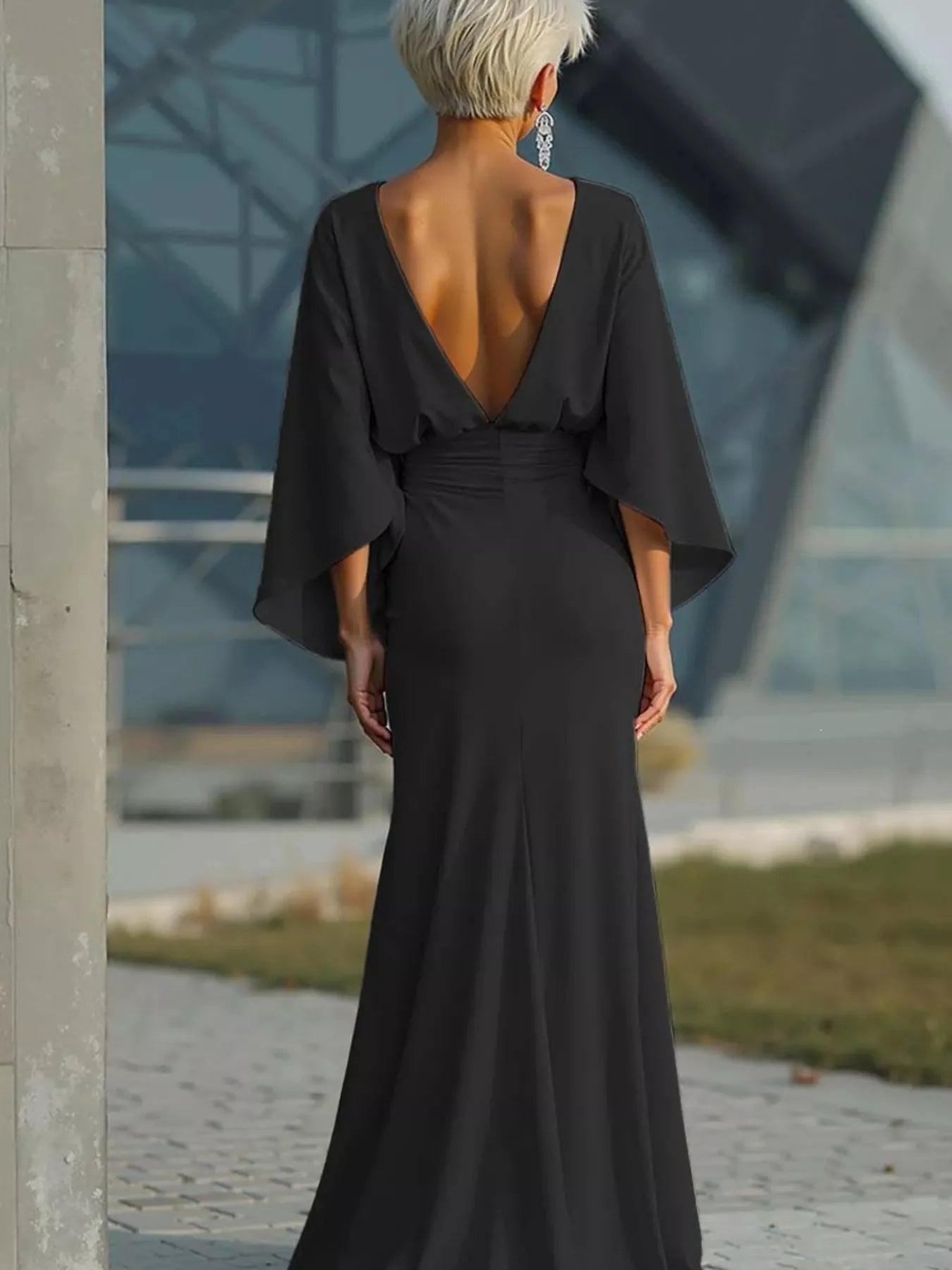 Ruched maxi dress alternate color front