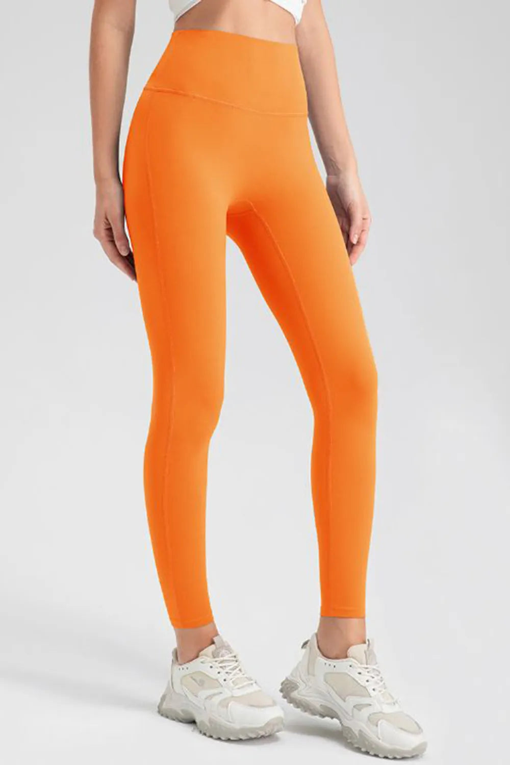 High waist skinny active pants in neon green
