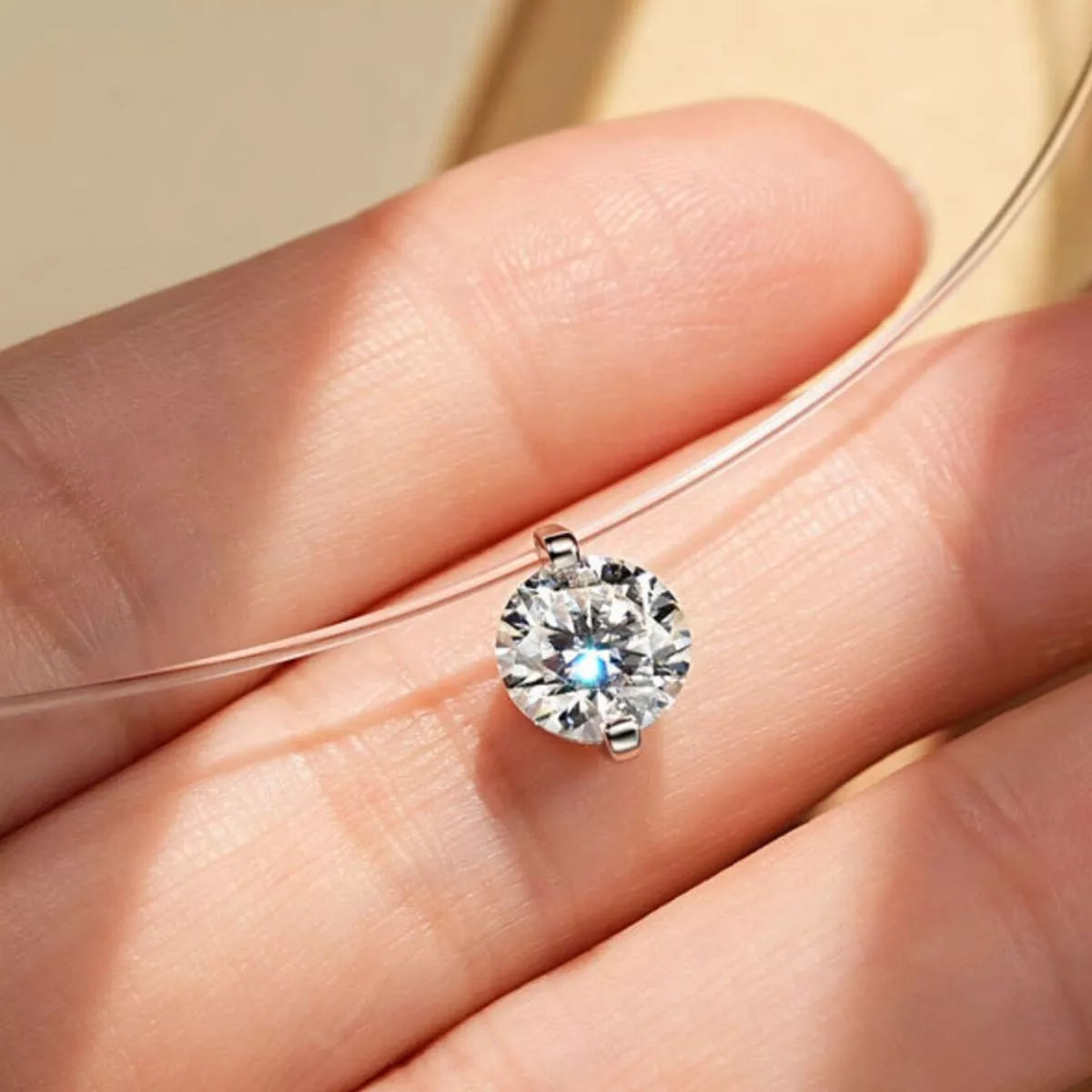 3 carat moissanite sterling silver ring front view