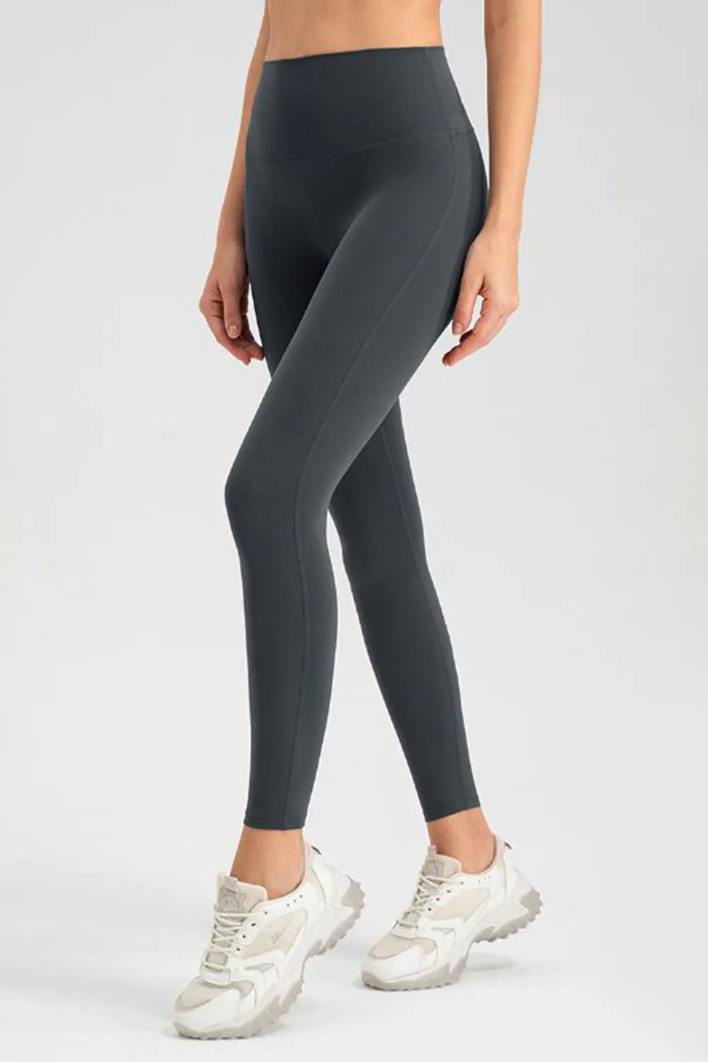 High waist skinny active pants in dark gray
