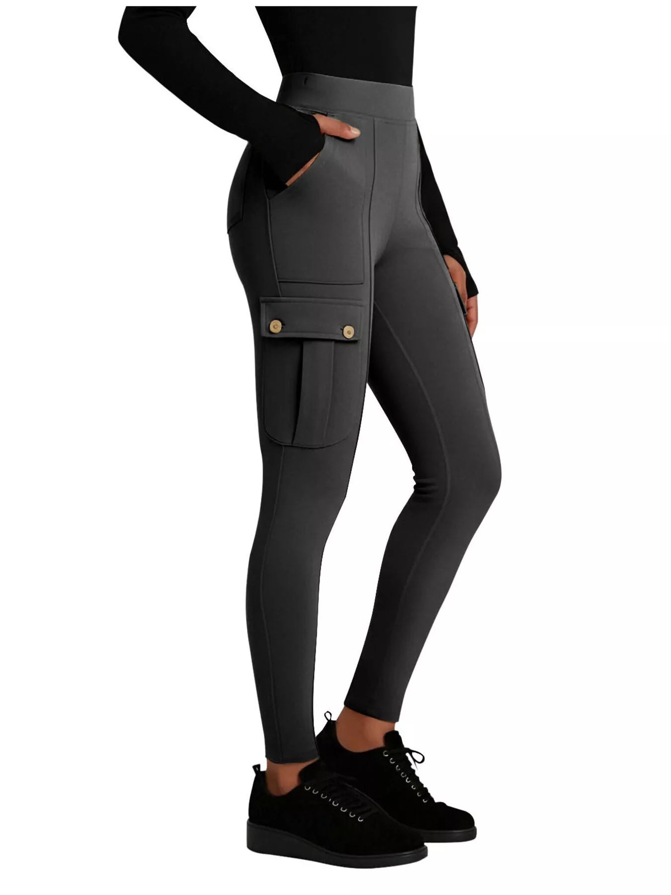 Active pants with pockets side profile