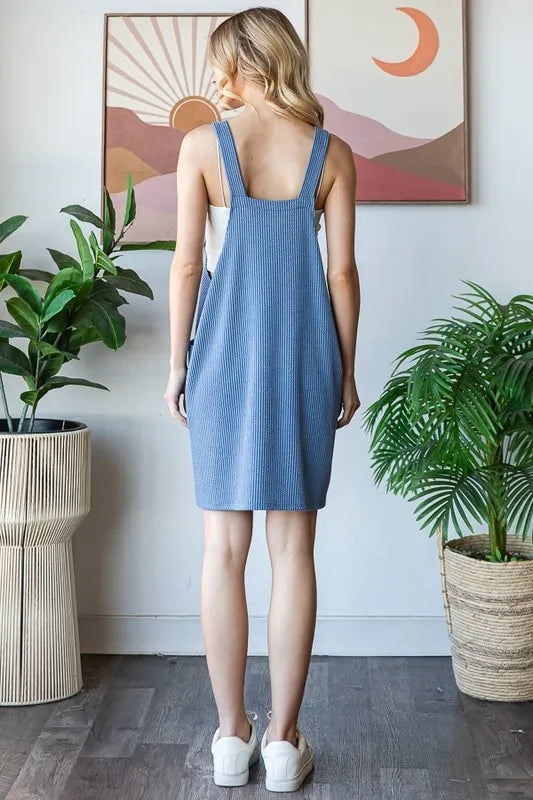 Ribbed tank dress side view