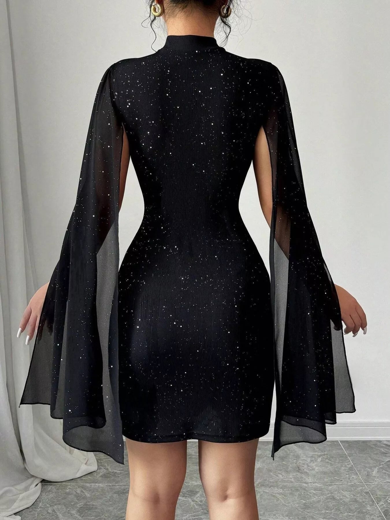Cutout bodycon mini dress back view