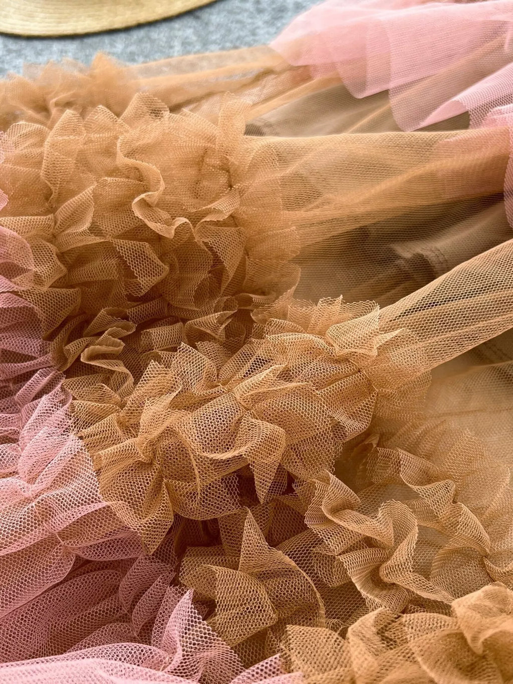 Ruffle tulle skirt styled on model