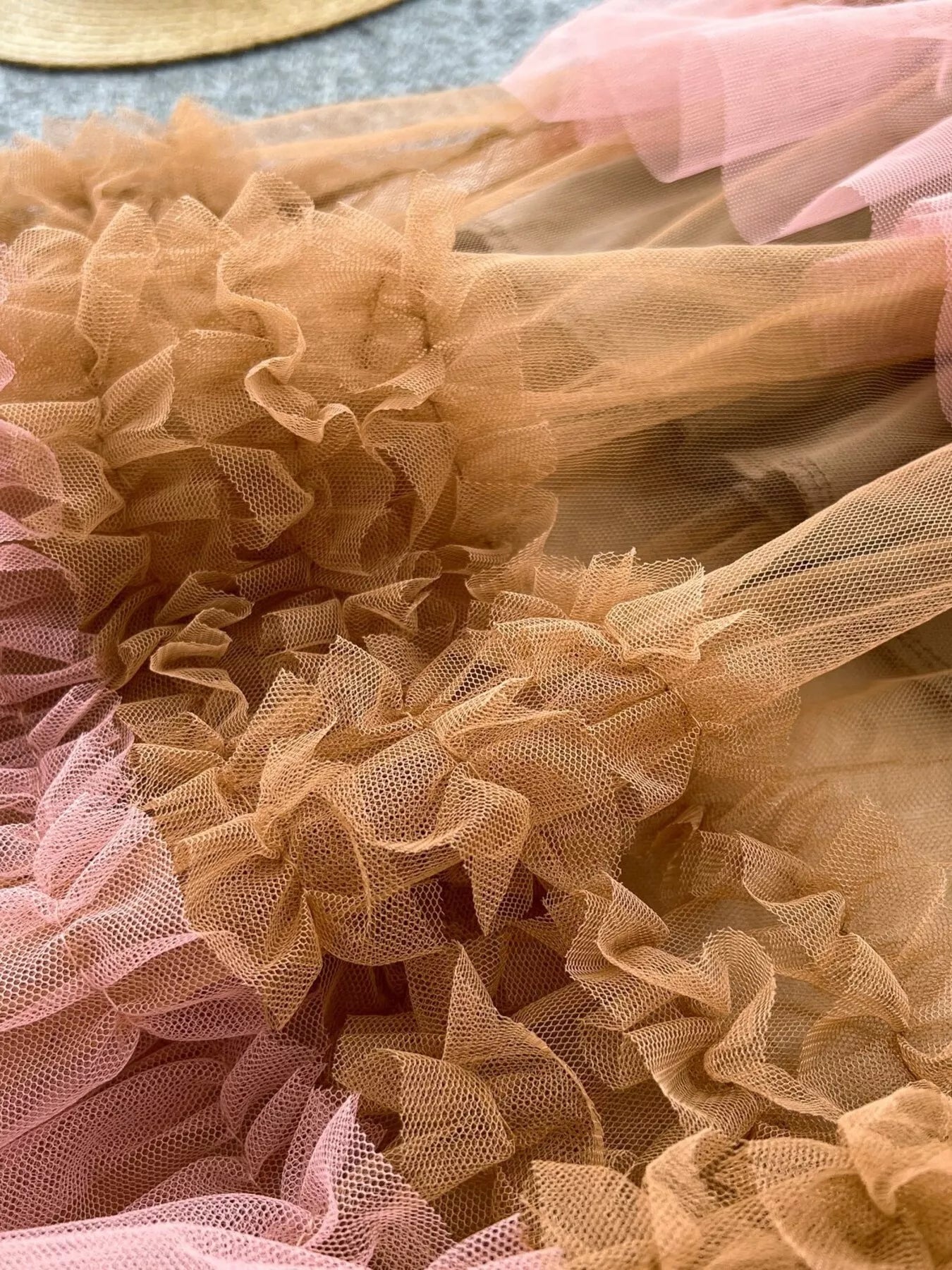 Ruffle tulle skirt styled on model