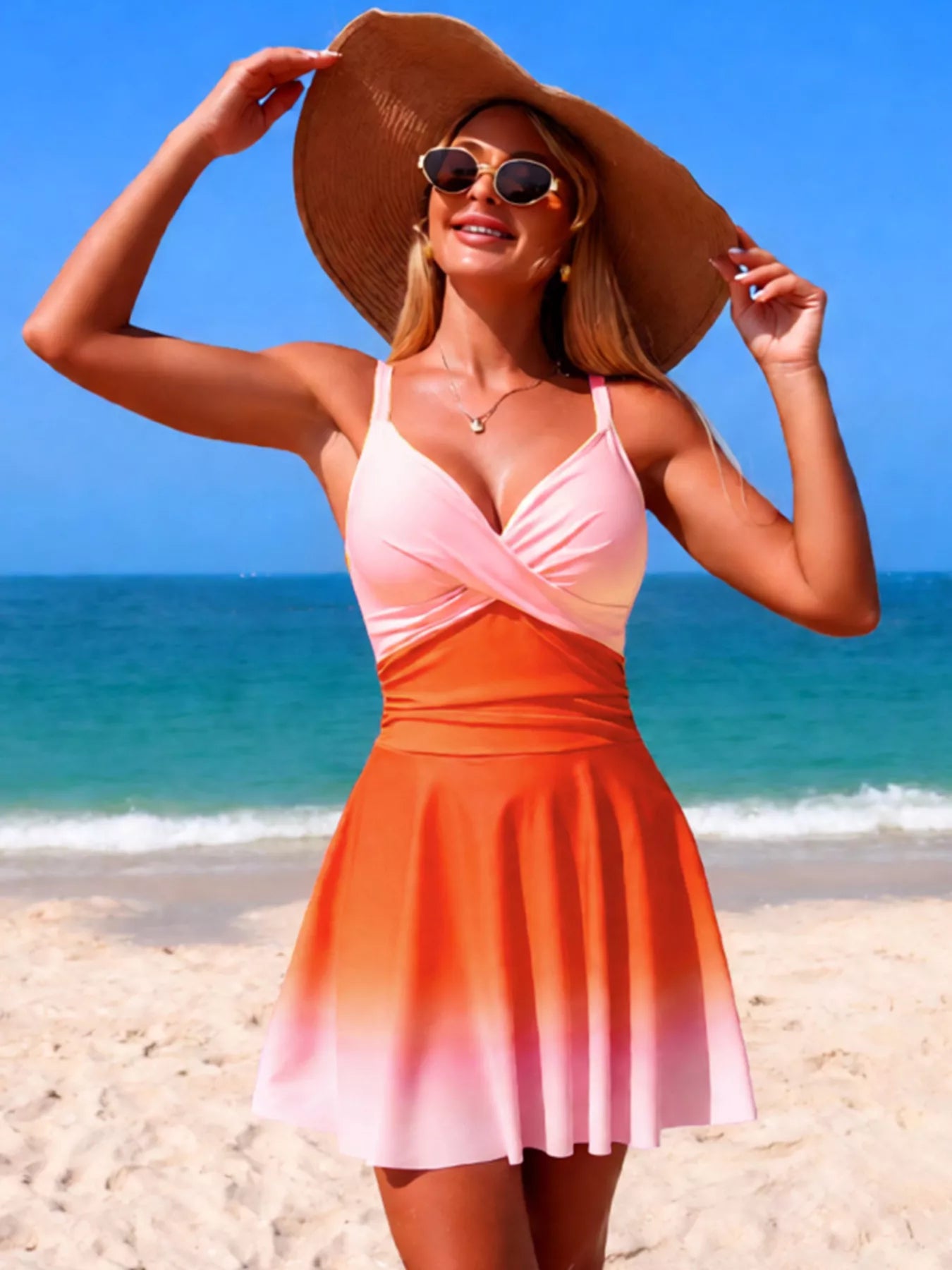 Gradient swimsuit fabric texture detail