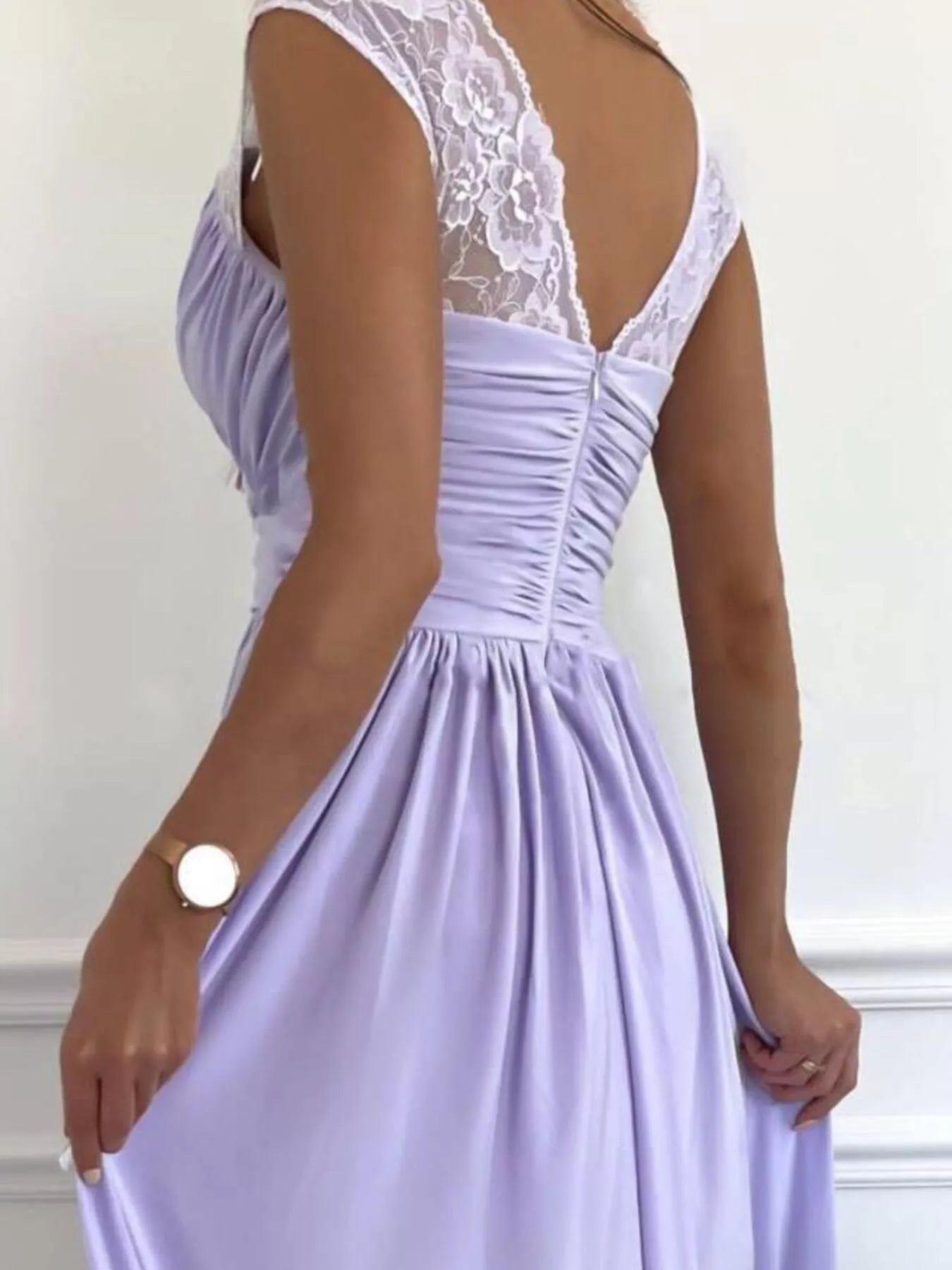 Lace maxi dress full length view