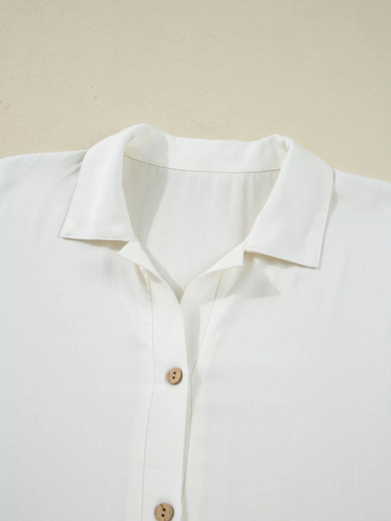 White viscose blouse sleeve detail