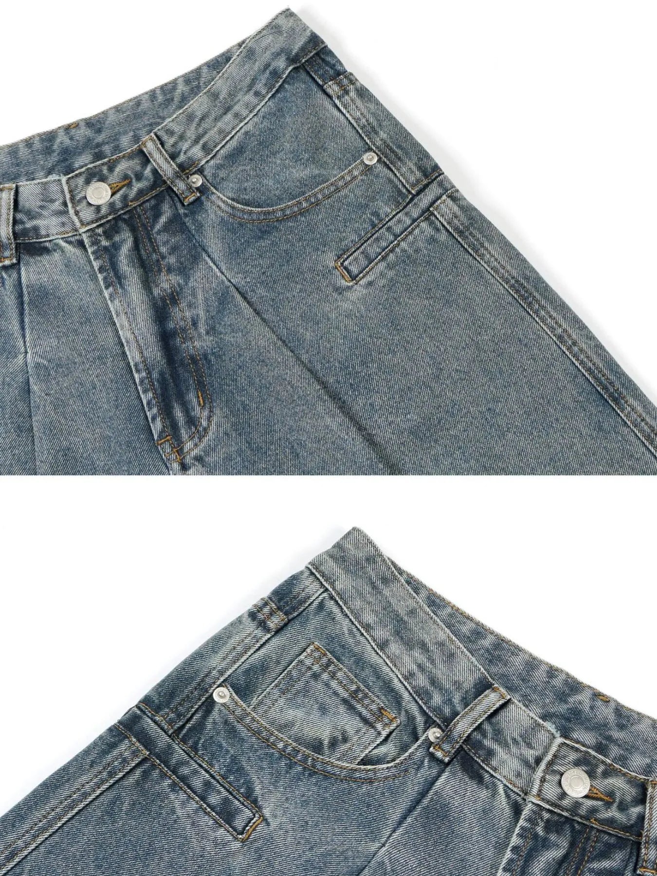 Mens washed wide leg jeans side view