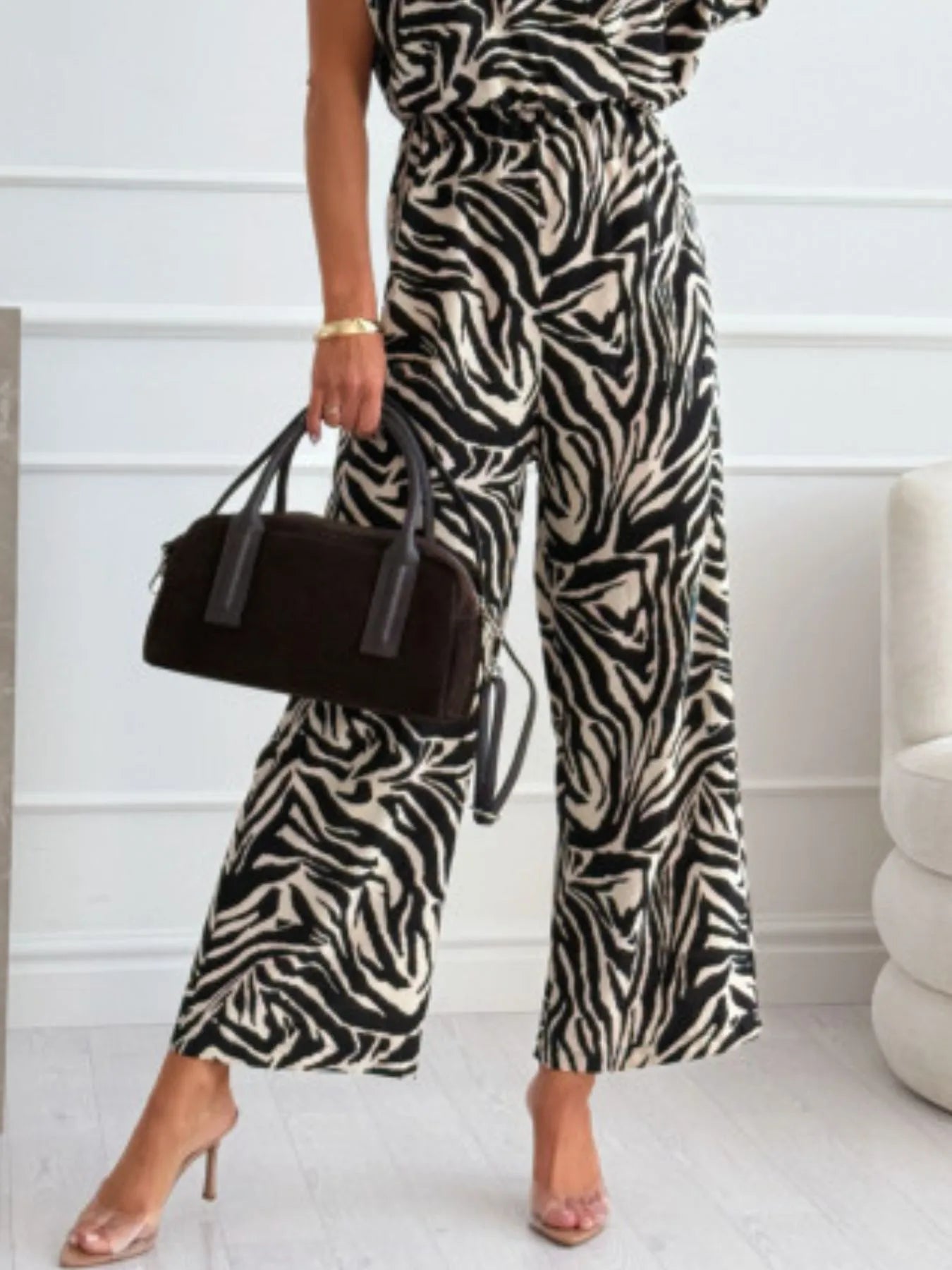 Animal print jumpsuit side view