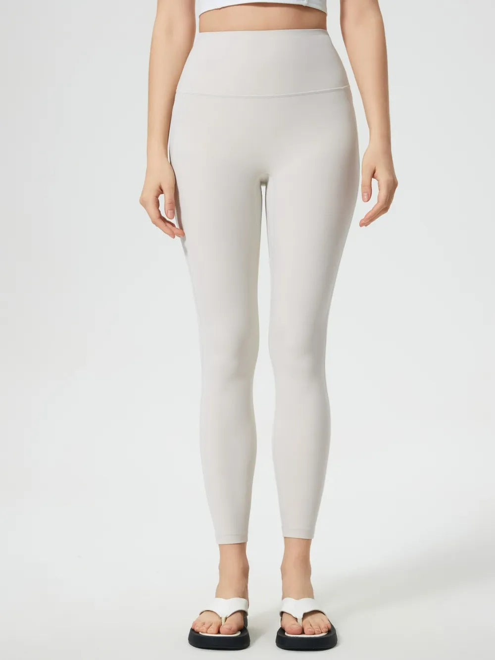 White active leggings on model