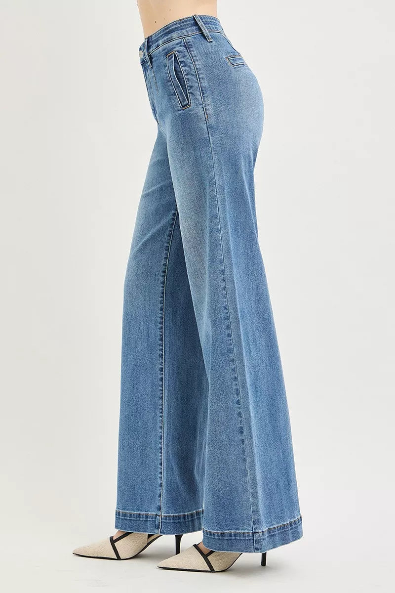 RISEN wide leg jeans back view